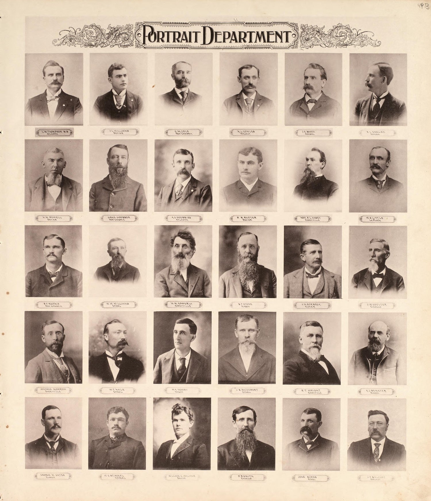 Portrait Department (continued) from Standard Atlas of Macon County, Missouri : Including a Plat Book of the Villages, Cities and Townships of the County, Map of the State, United States and World : Farmers Directory, Reference … 1897 by Relic Map Company