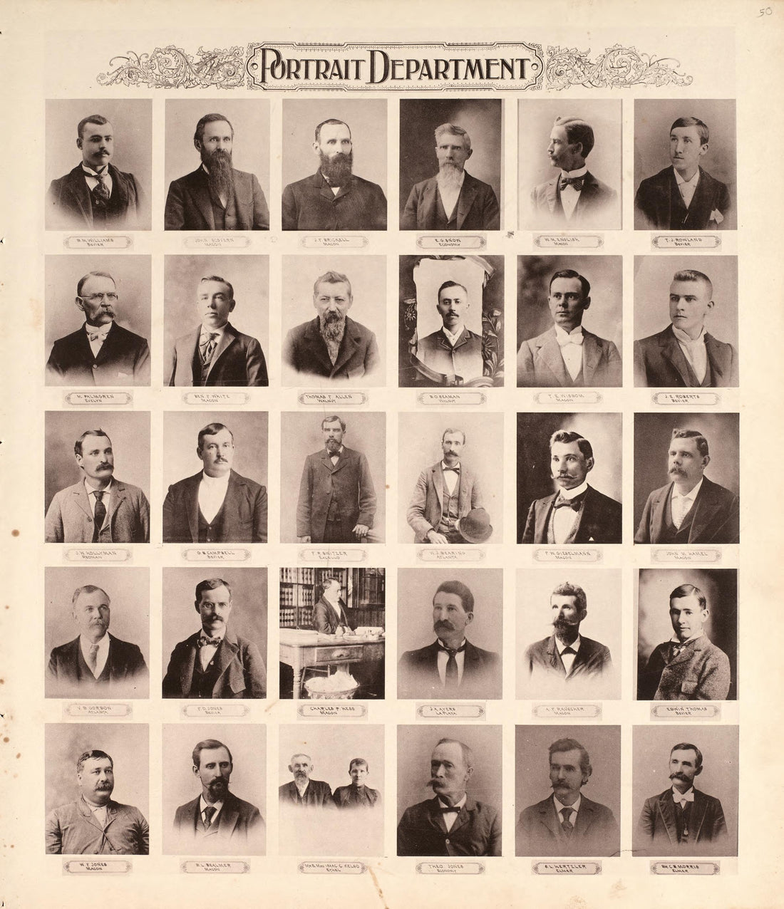 Portrait Department (continued) from Standard Atlas of Macon County, Missouri : Including a Plat Book of the Villages, Cities and Townships of the County, Map of the State, United States and World : Farmers Directory, Reference … 1897 by Relic Map Company