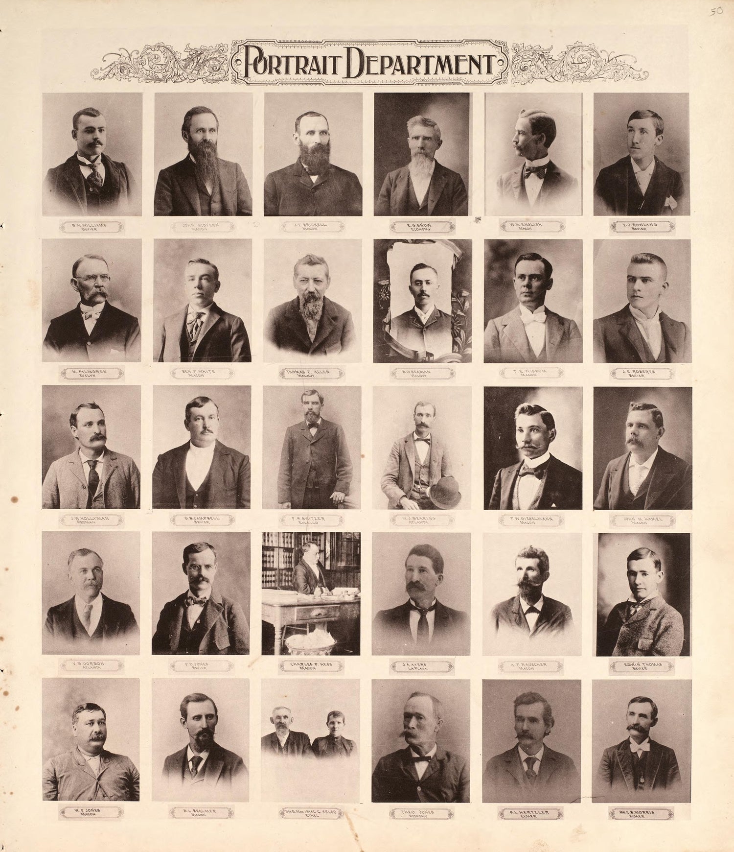 Portrait Department (continued) from Standard Atlas of Macon County, Missouri : Including a Plat Book of the Villages, Cities and Townships of the County, Map of the State, United States and World : Farmers Directory, Reference … 1897 by Relic Map Company