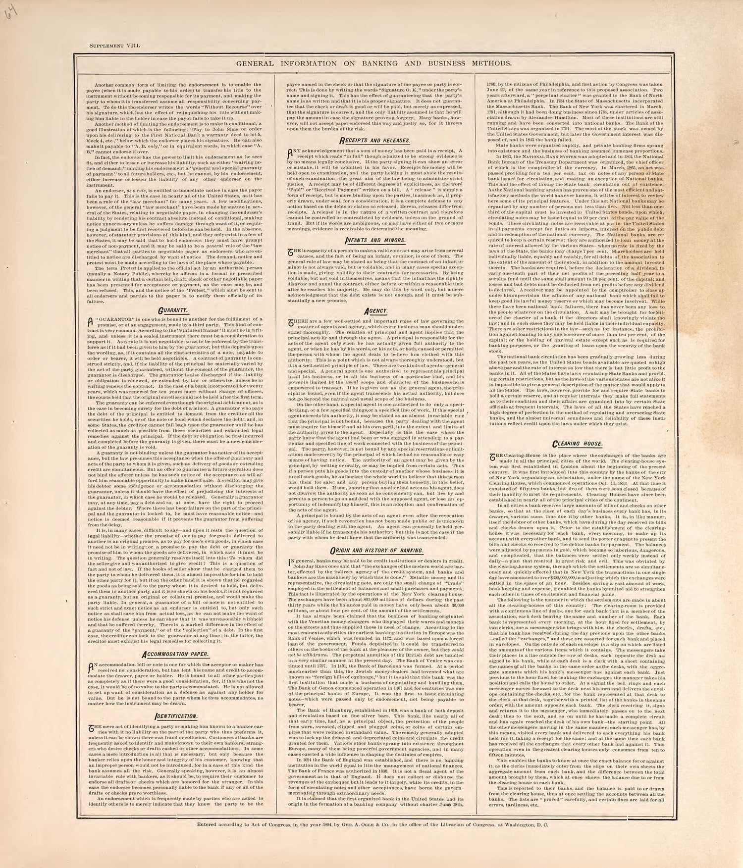 General Information On Banking &amp; Business Methods (continued) from Standard Atlas of Macon County, Missouri : Including a Plat Book of the Villages, Cities and Townships of the County, Map of the State, United States and World : Farmers Directory, Ref... by Relic Map Company
