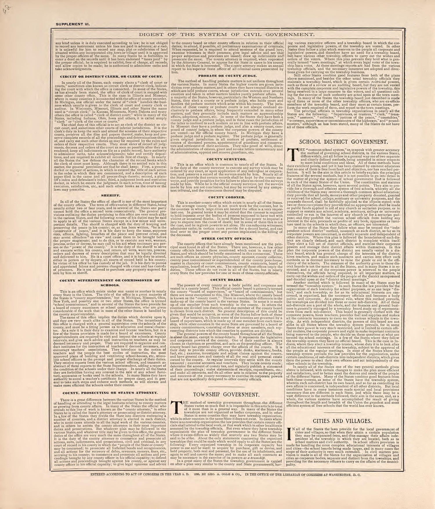 Digest of the System of Civil Government (continued) from Standard Atlas of Macon County, Missouri : Including a Plat Book of the Villages, Cities and Townships of the County, Map of the State, United States and World : Farmers Directory, Reference �... by Relic Map Company
