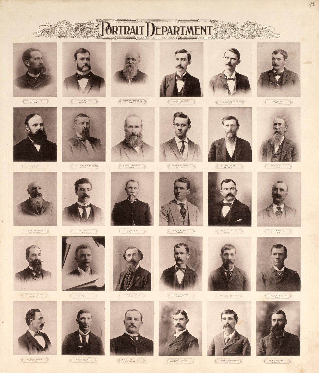 Portrait Department (continued) from Standard Atlas of Macon County, Missouri : Including a Plat Book of the Villages, Cities and Townships of the County, Map of the State, United States and World : Farmers Directory, Reference … 1897 by Relic Map Company
