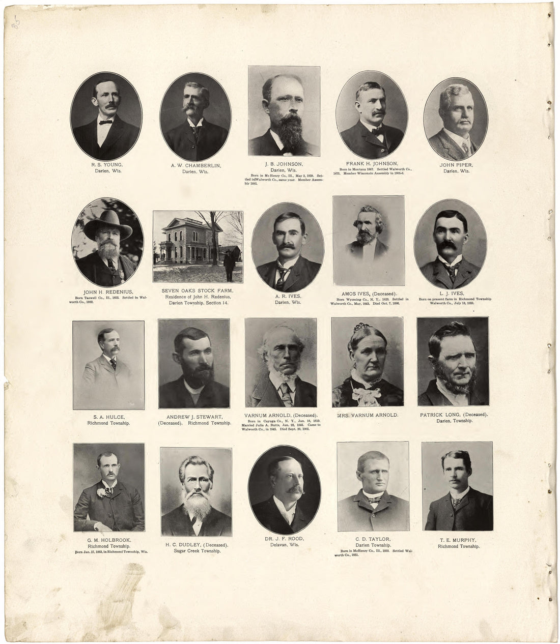 The Bench and Bar of Walworth County, 1907 from Standard Atlas of Walworth County, Wisconsin : Including a Plat Book of the Villages, Cities and Townships of the County, Patrons Directory, Reference Business Directory and Departments Devoted to Genera... by Relic Map Company