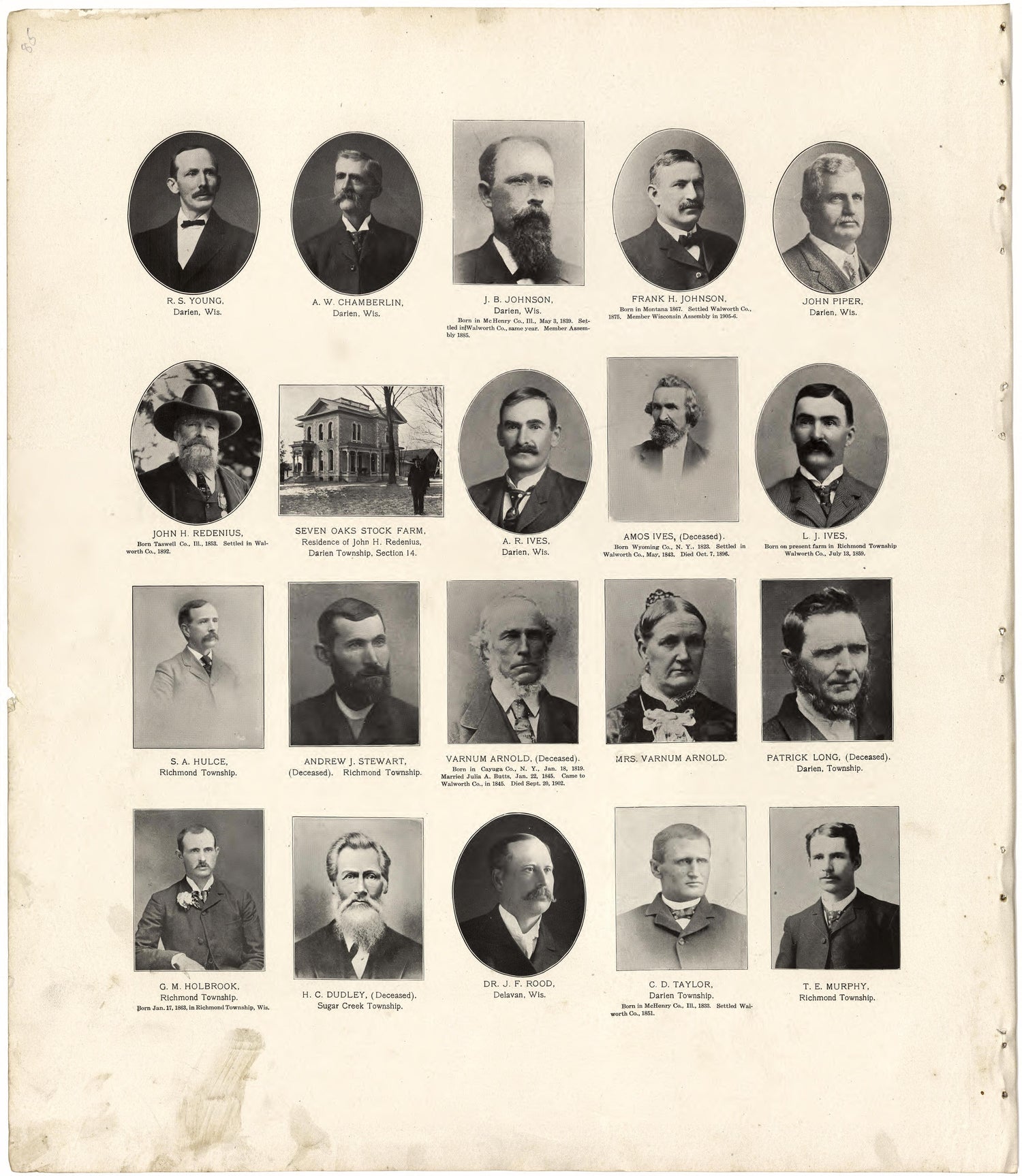 The Bench and Bar of Walworth County, 1907 from Standard Atlas of Walworth County, Wisconsin : Including a Plat Book of the Villages, Cities and Townships of the County, Patrons Directory, Reference Business Directory and Departments Devoted to Genera... by Relic Map Company