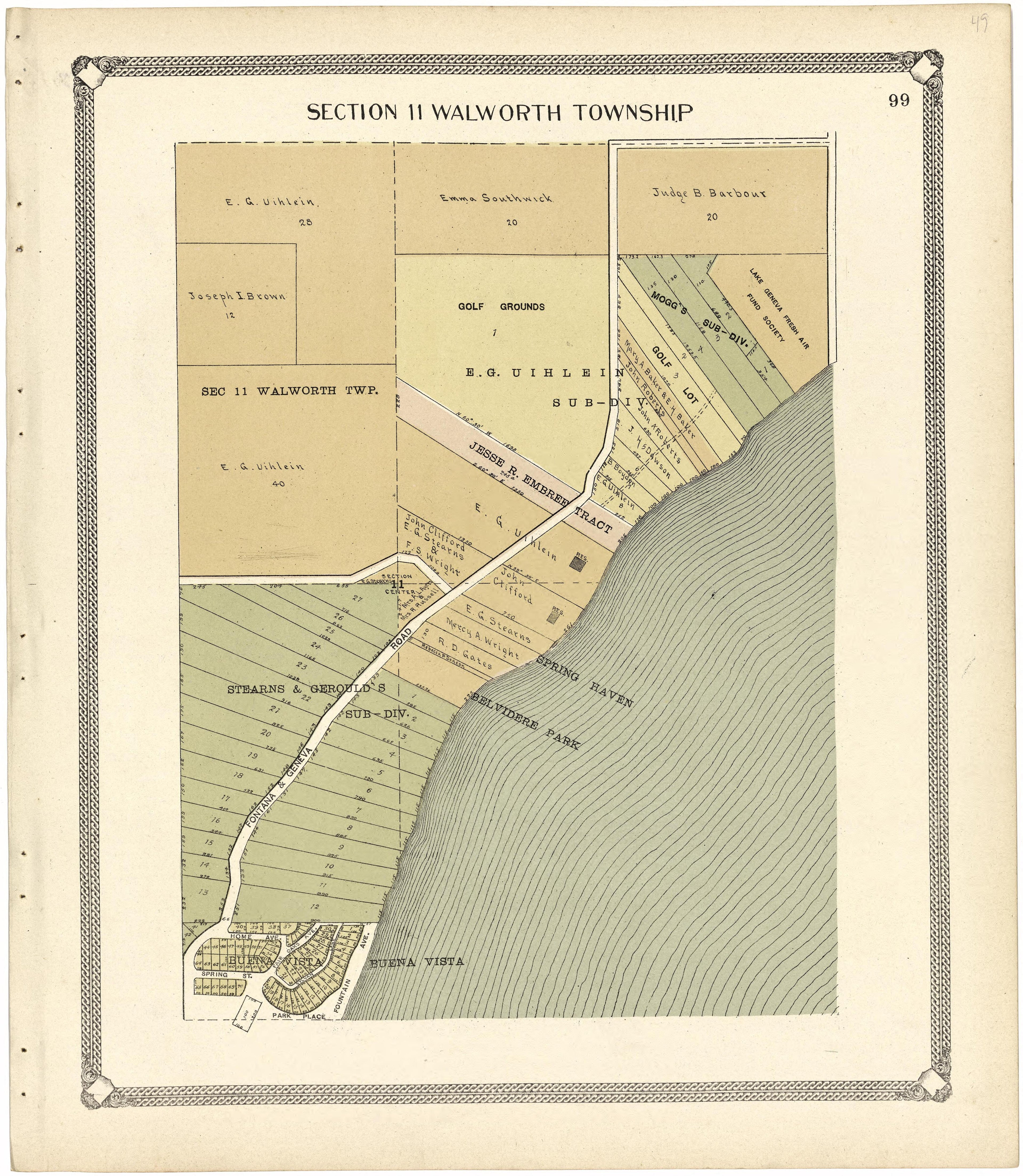 Section 11 Walworth Township from Standard Atlas of Walworth County, Wisconsin 1907 by Relic Map Company