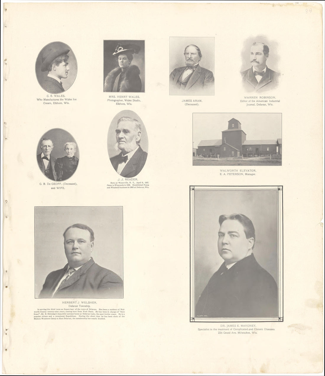 The Bench and Bar of Walworth County, 1907 from Standard Atlas of Walworth County, Wisconsin : Including a Plat Book of the Villages, Cities and Townships of the County, Patrons Directory, Reference Business Directory and Departments Devoted to Genera... by Relic Map Company
