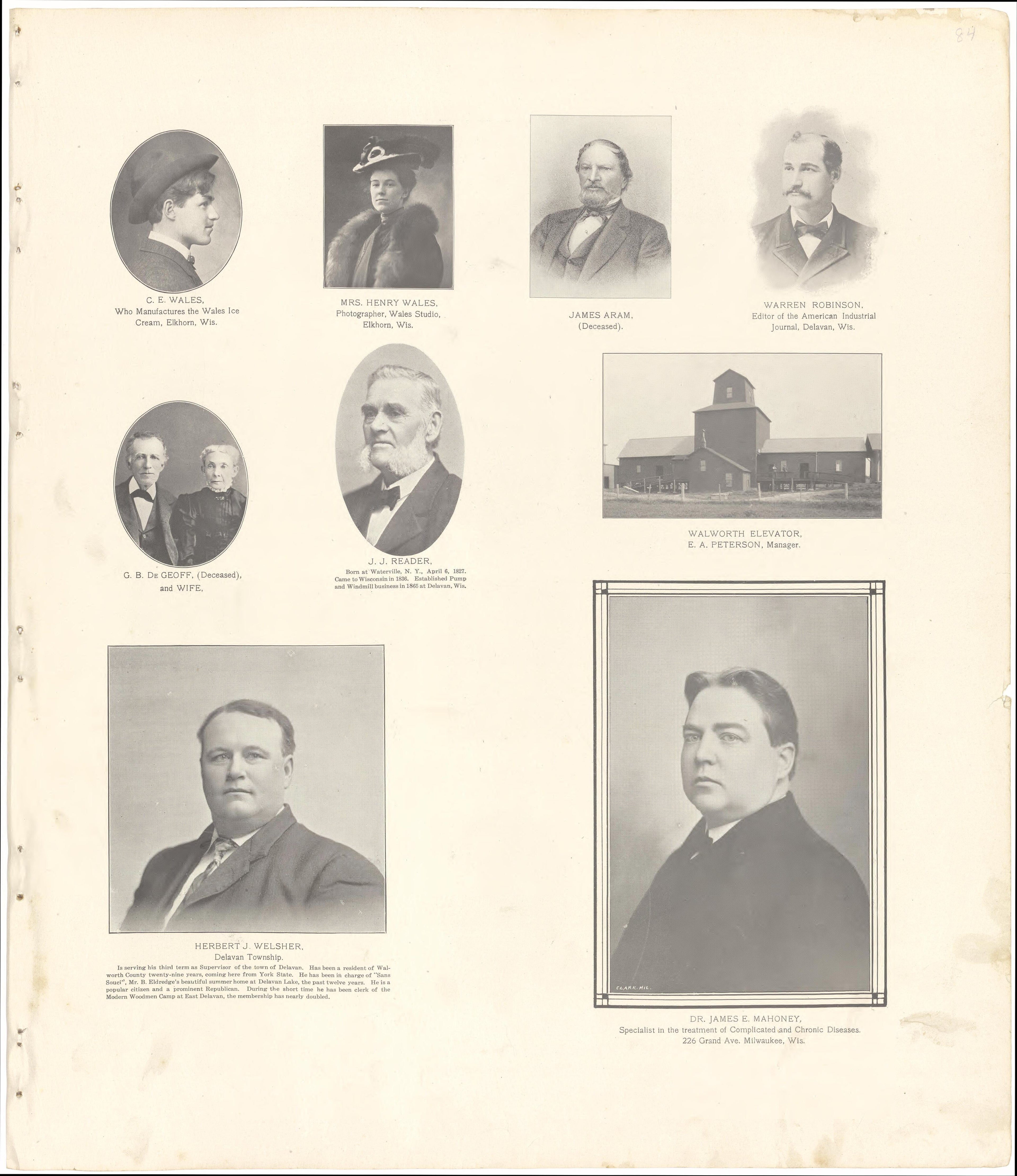 The Bench and Bar of Walworth County, 1907 from Standard Atlas of Walworth County, Wisconsin : Including a Plat Book of the Villages, Cities and Townships of the County, Patrons Directory, Reference Business Directory and Departments Devoted to Genera... by Relic Map Company