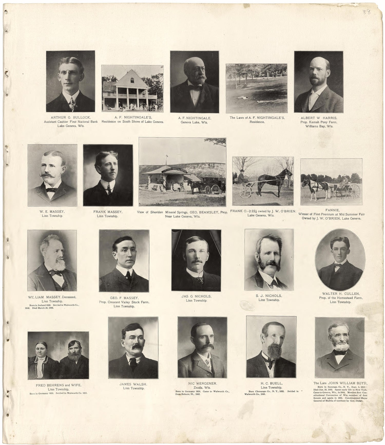 The Bench and Bar of Walworth County, 1907 from Standard Atlas of Walworth County, Wisconsin : Including a Plat Book of the Villages, Cities and Townships of the County, Patrons Directory, Reference Business Directory and Departments Devoted to Genera... by Relic Map Company