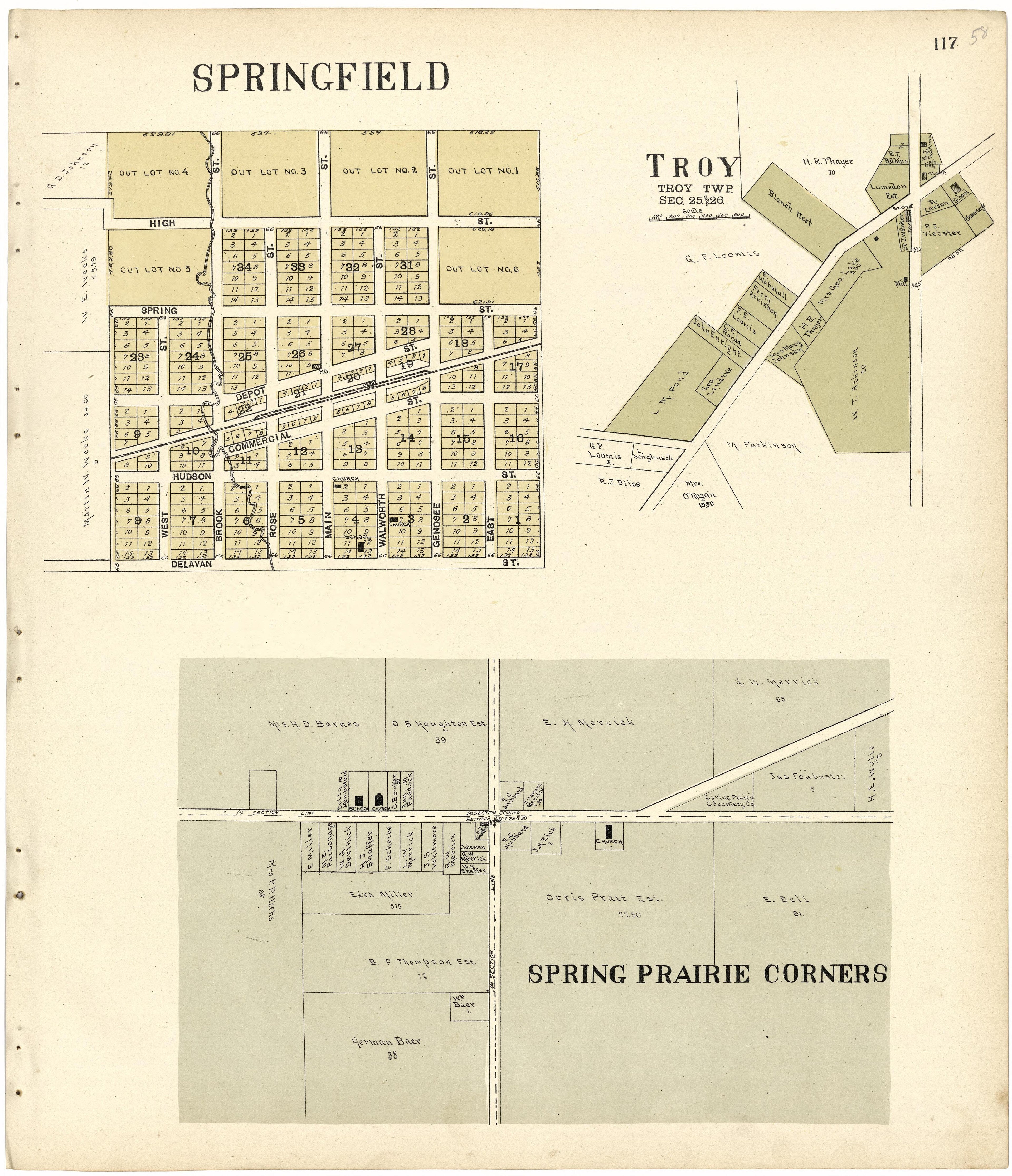 Troy from Standard Atlas of Walworth County, Wisconsin 1907 by Relic Map Company