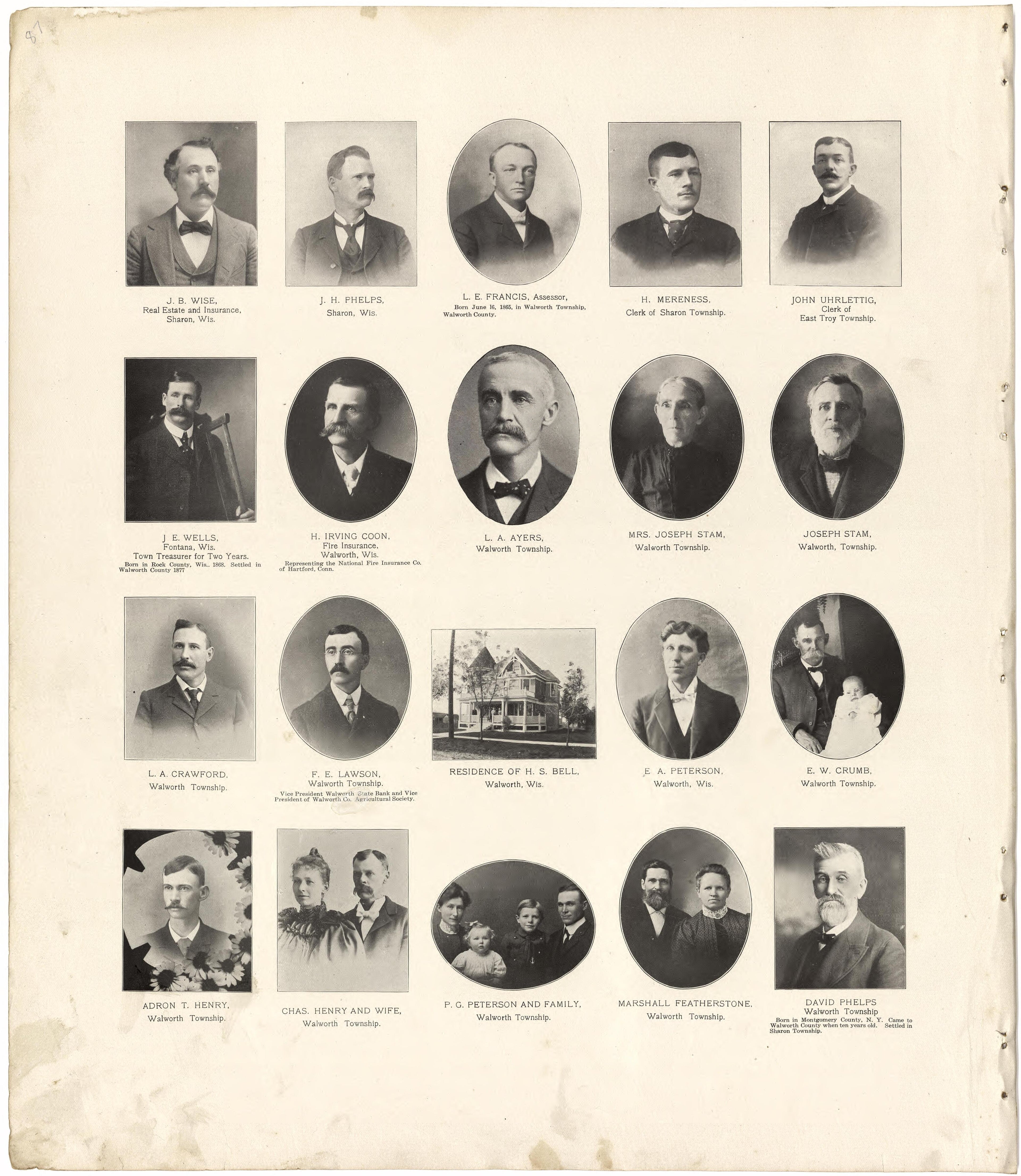 The Bench and Bar of Walworth County, 1907 from Standard Atlas of Walworth County, Wisconsin : Including a Plat Book of the Villages, Cities and Townships of the County, Patrons Directory, Reference Business Directory and Departments Devoted to Genera... by Relic Map Company