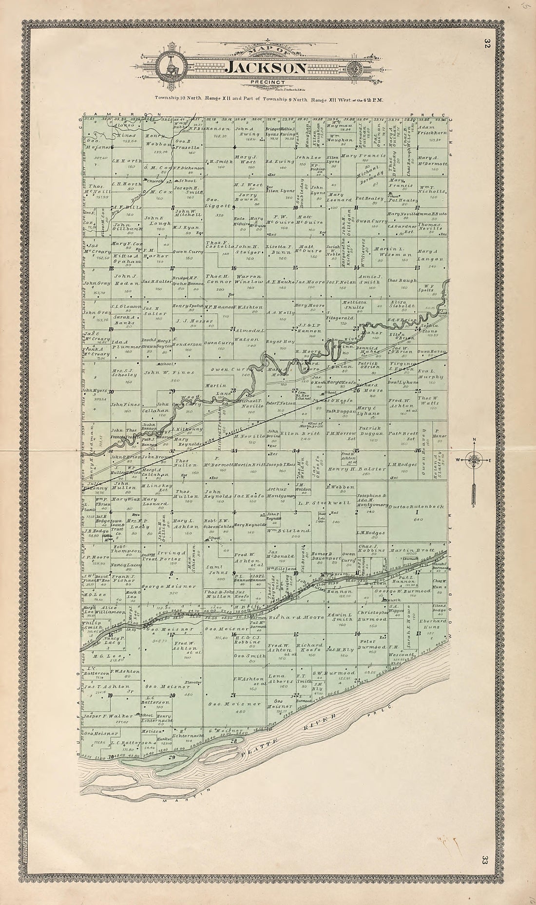 This old map of Hall County, Nebraska,  was created by Geo. A. Ogle &amp; Co in 1904