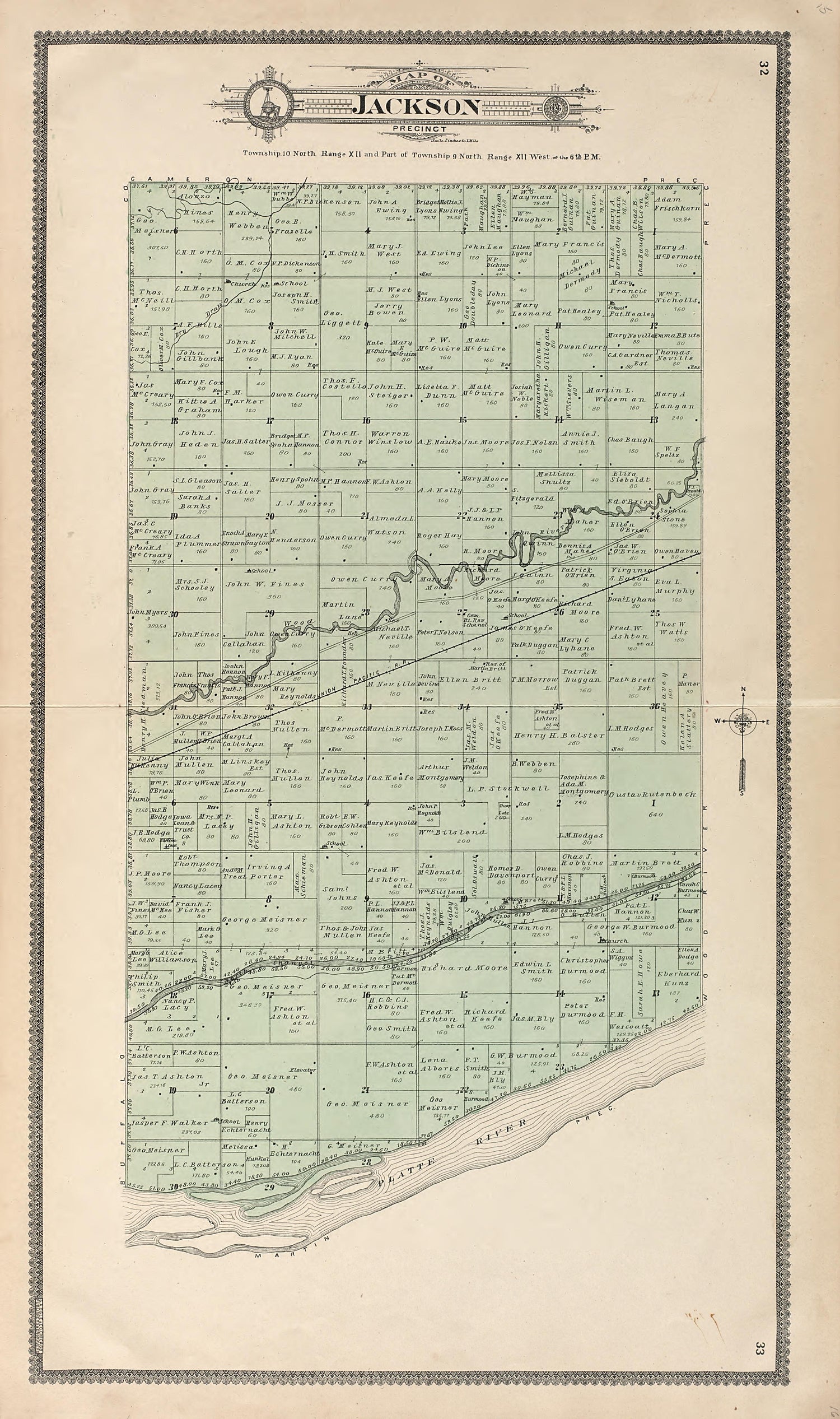 Jackson from Standard Atlas of Hall County, Nebraska : Including a Plat Book of the Villages, Cities and Precincts of the County, Map of the State, United States and World, Patrons Directory, Reference Business … 1904 by Relic Map Company