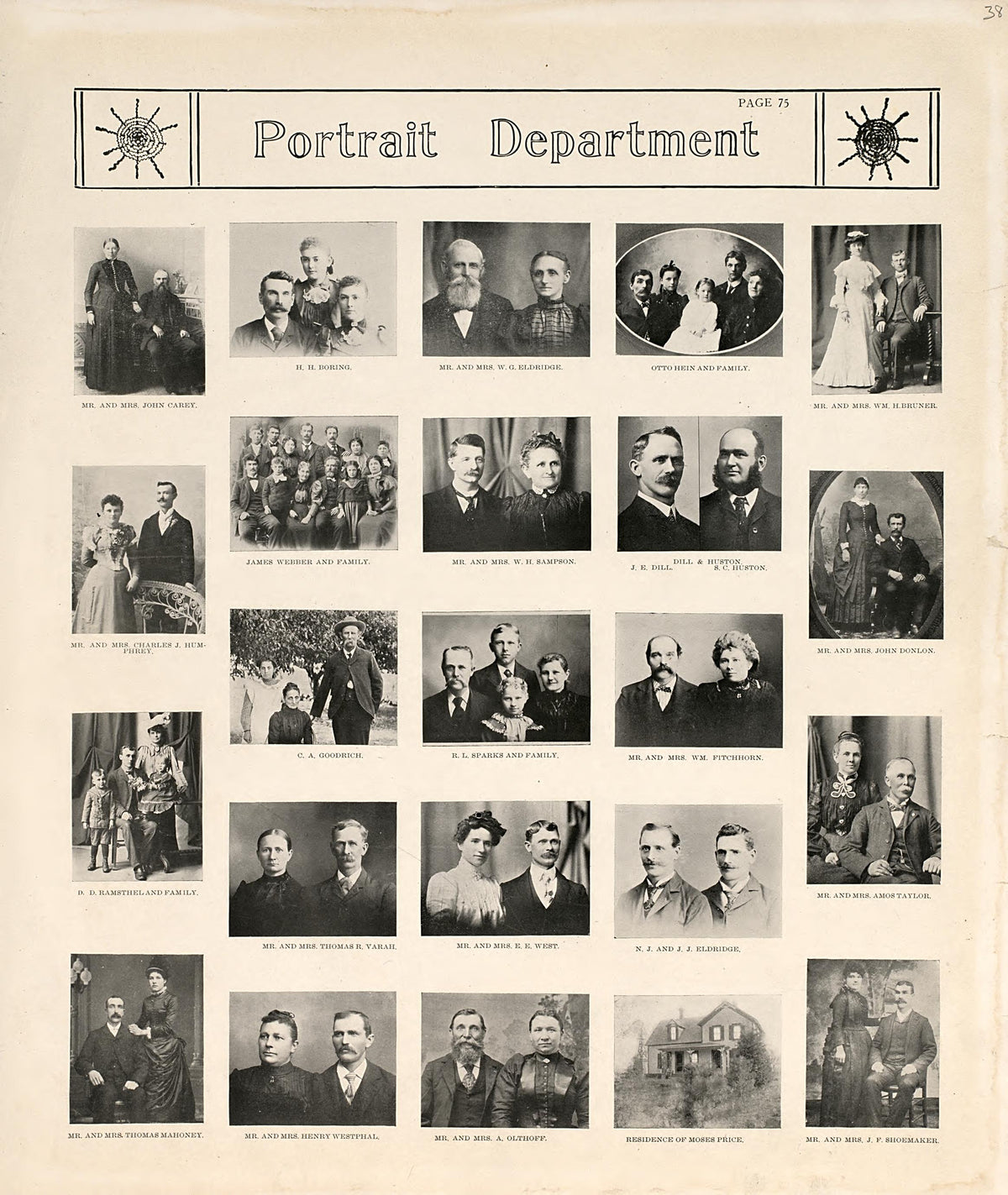 Portrait Department - 3 from Standard Atlas of Hall County, Nebraska : Including a Plat Book of the Villages, Cities and Precincts of the County, Map of the State, United States and World, Patrons Directory, Reference Business … 1904 by Relic Map Company