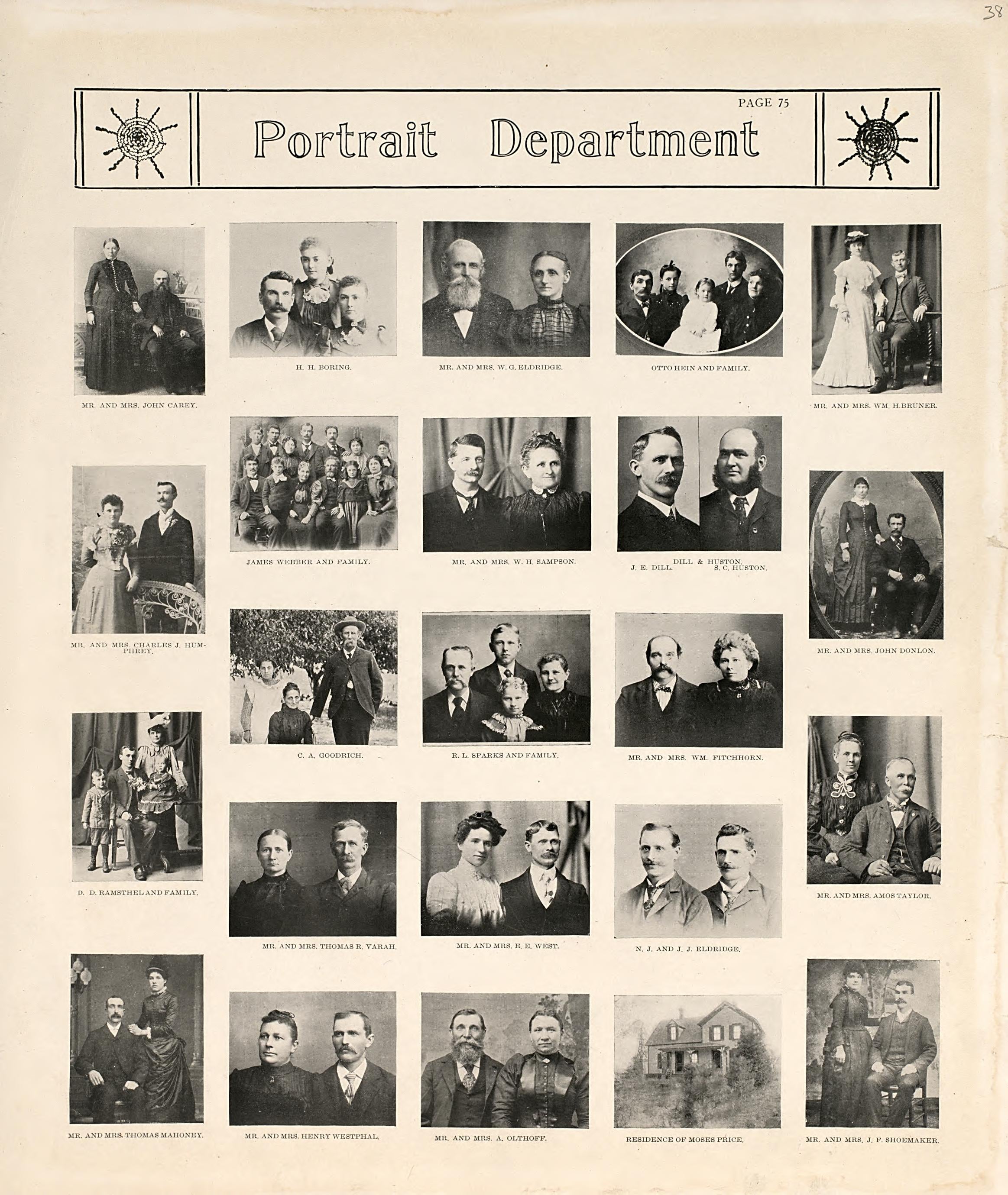 Portrait Department - 3 from Standard Atlas of Hall County, Nebraska : Including a Plat Book of the Villages, Cities and Precincts of the County, Map of the State, United States and World, Patrons Directory, Reference Business … 1904 by Relic Map Company