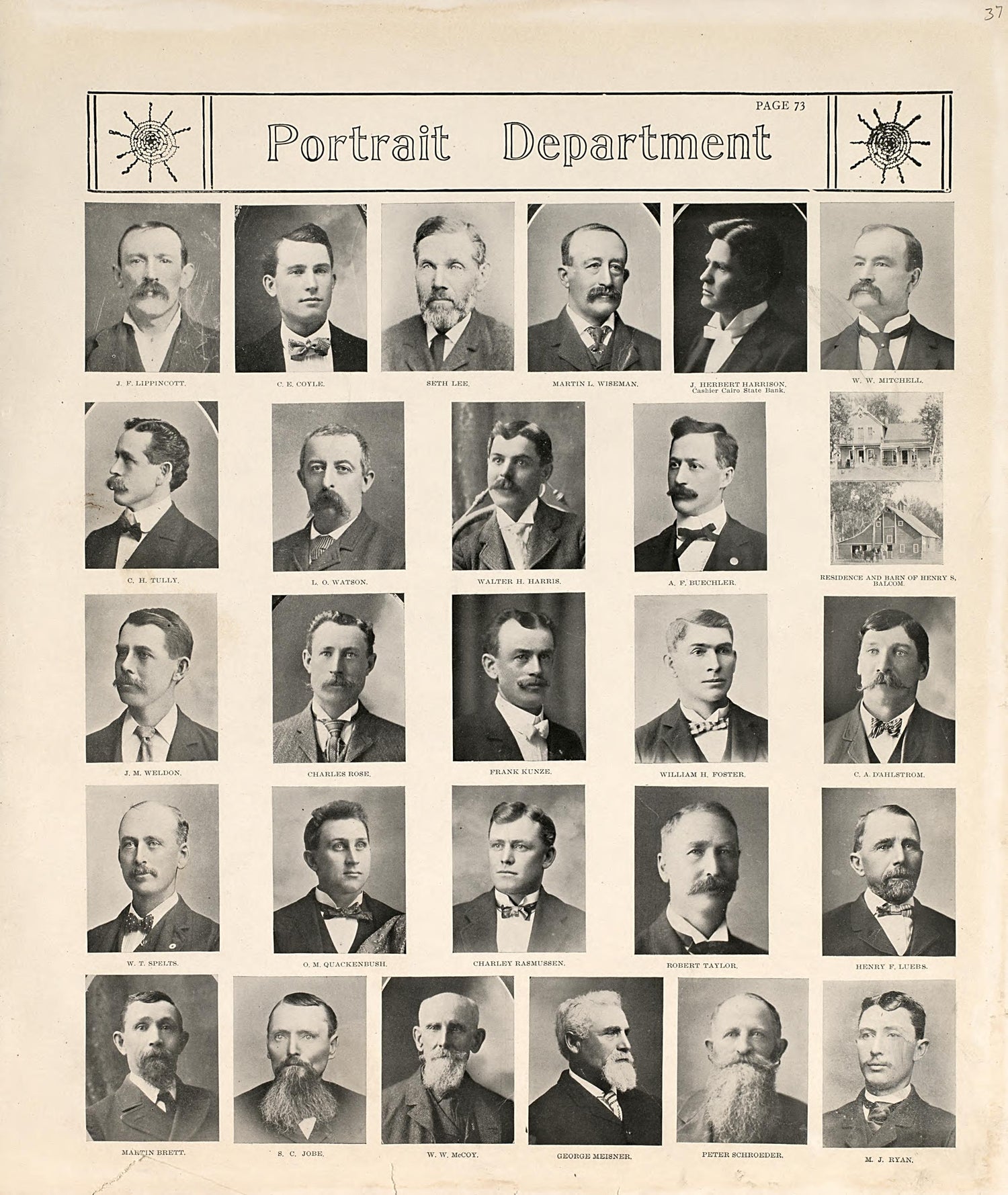 Portrait Department - 2 from Standard Atlas of Hall County, Nebraska : Including a Plat Book of the Villages, Cities and Precincts of the County, Map of the State, United States and World, Patrons Directory, Reference Business … 1904 by Relic Map Company