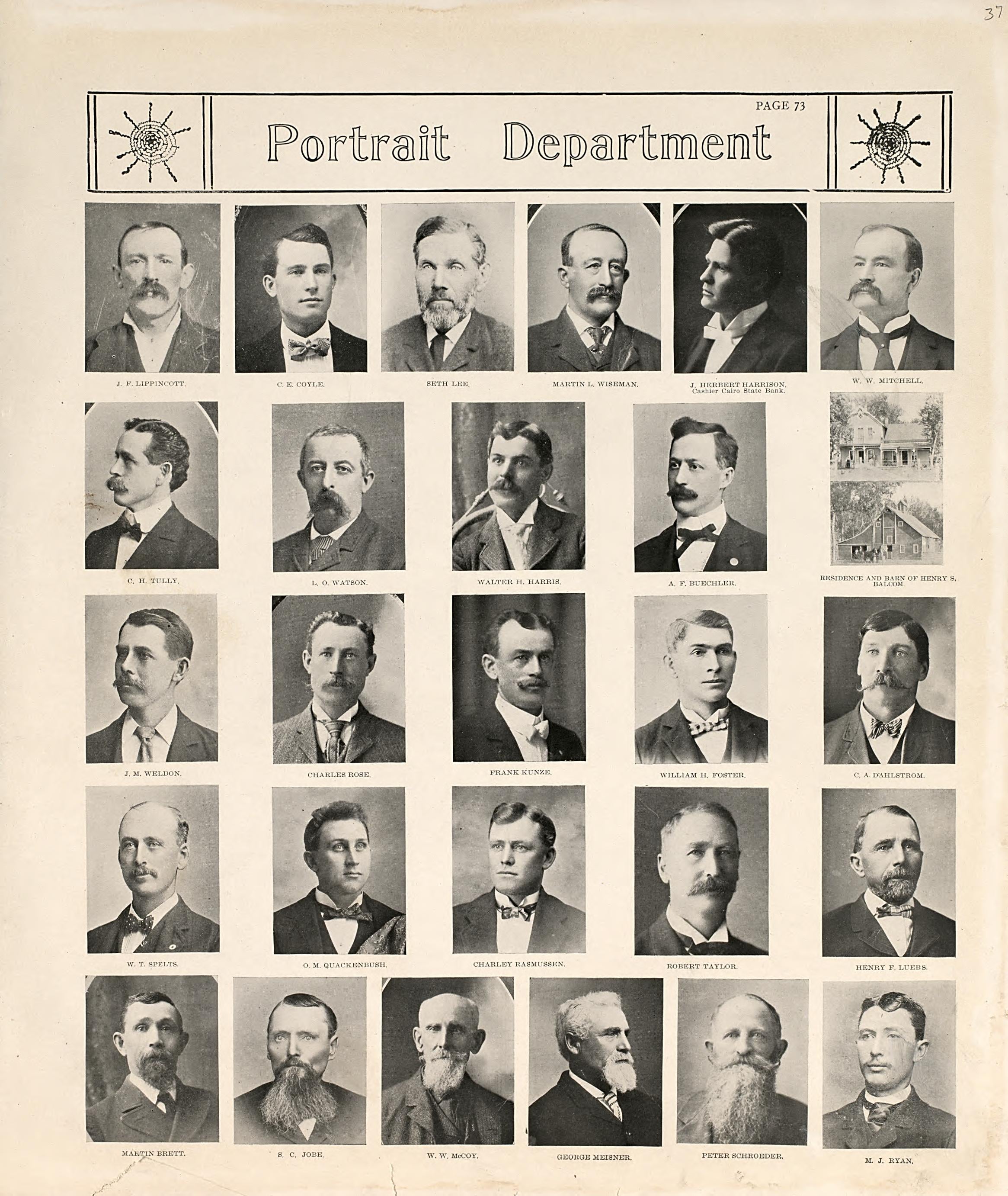 Portrait Department - 2 from Standard Atlas of Hall County, Nebraska : Including a Plat Book of the Villages, Cities and Precincts of the County, Map of the State, United States and World, Patrons Directory, Reference Business … 1904 by Relic Map Company