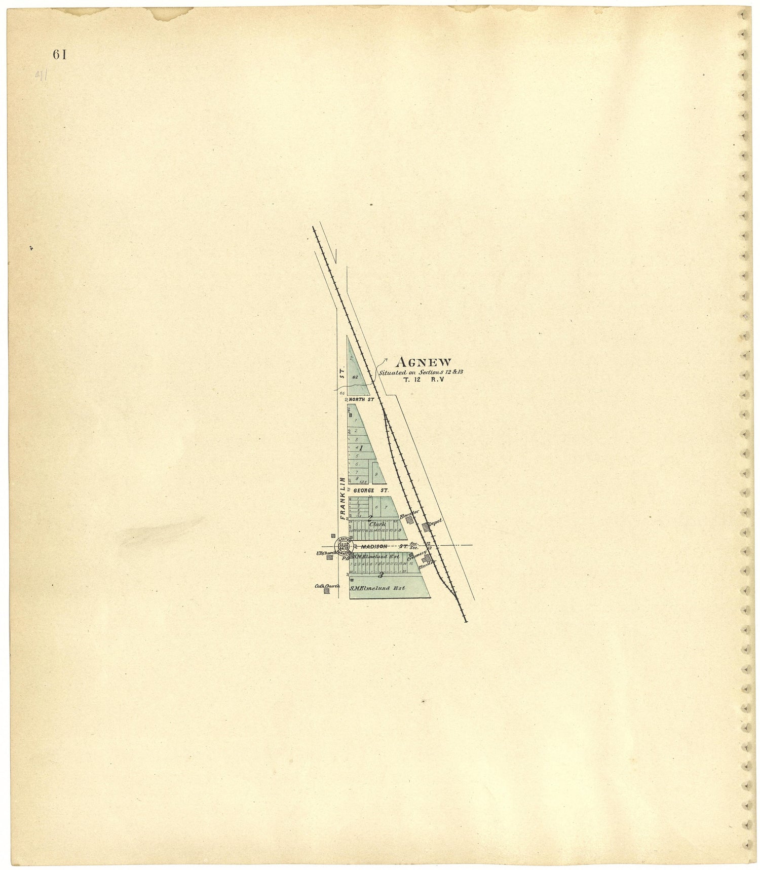Agnew from Plat Book of Lancaster County, Nebraska : Containing Carefully Prepared Township Plats, Village Plats, Analysis of U.S. Land System, Leading Farmers Directory, Reminiscences of Old Settlers : Illustrated 1903 by Relic Map Company