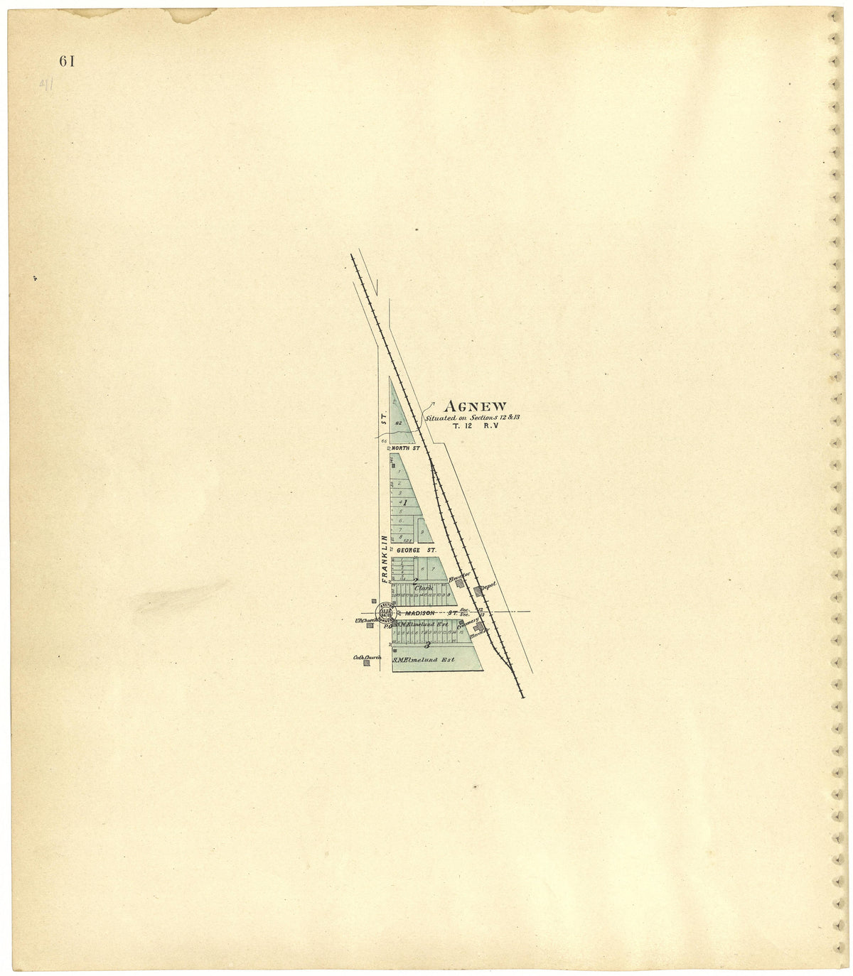 Agnew from Plat Book of Lancaster County, Nebraska : Containing Carefully Prepared Township Plats, Village Plats, Analysis of U.S. Land System, Leading Farmers Directory, Reminiscences of Old Settlers : Illustrated 1903 by Relic Map Company