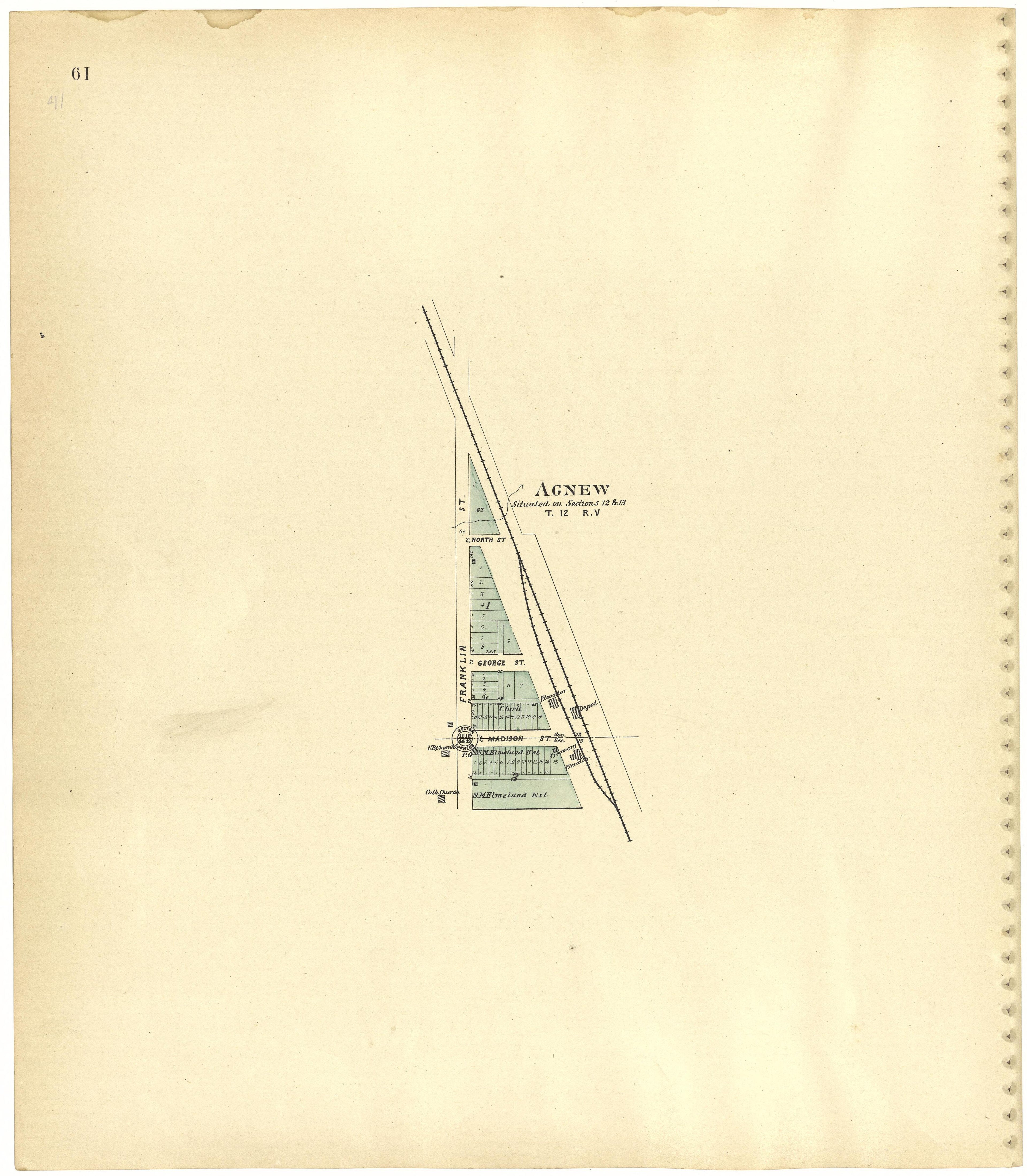 Agnew from Plat Book of Lancaster County, Nebraska : Containing Carefully Prepared Township Plats, Village Plats, Analysis of U.S. Land System, Leading Farmers Directory, Reminiscences of Old Settlers : Illustrated 1903 by Relic Map Company