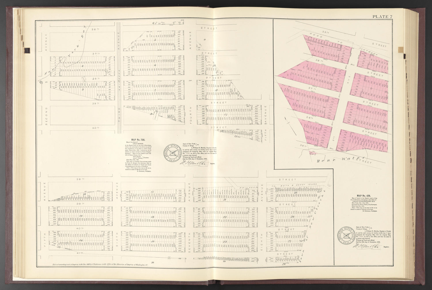 Image 56 of ..Iimportant Maps of Wards...of Brooklyn...Kings County, NY from Certified Copies of Important Maps of Wards 8, 17, 18, 22, 23, 24, and 25 City of Brooklyn, Filed In the Office of Register Kings County, New York 1889 by Relic Map Company