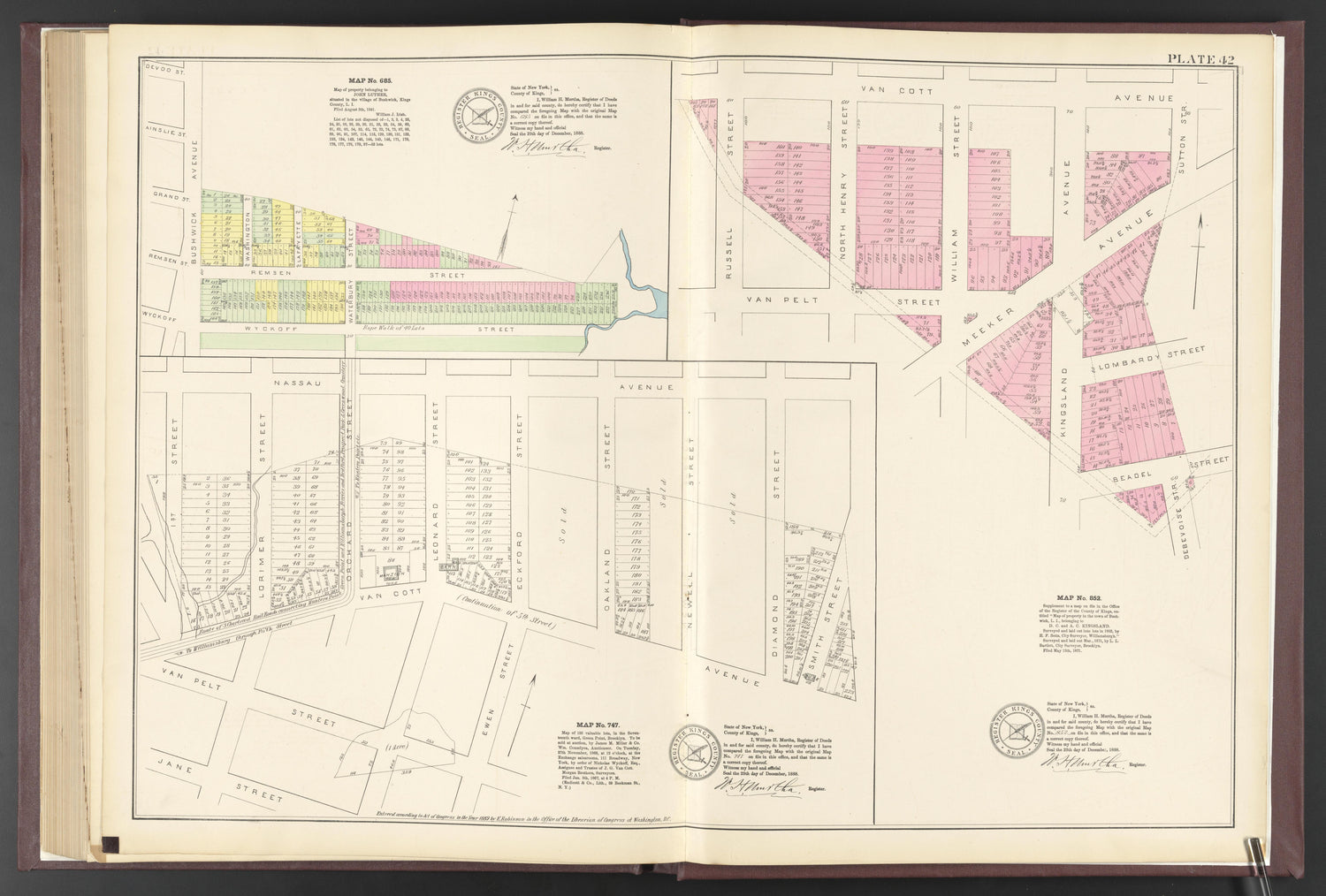 Image 45 of ..Iimportant Maps of Wards...of Brooklyn...Kings County, NY from Certified Copies of Important Maps of Wards 8, 17, 18, 22, 23, 24, and 25 City of Brooklyn, Filed In the Office of Register Kings County, New York 1889 by Relic Map Company