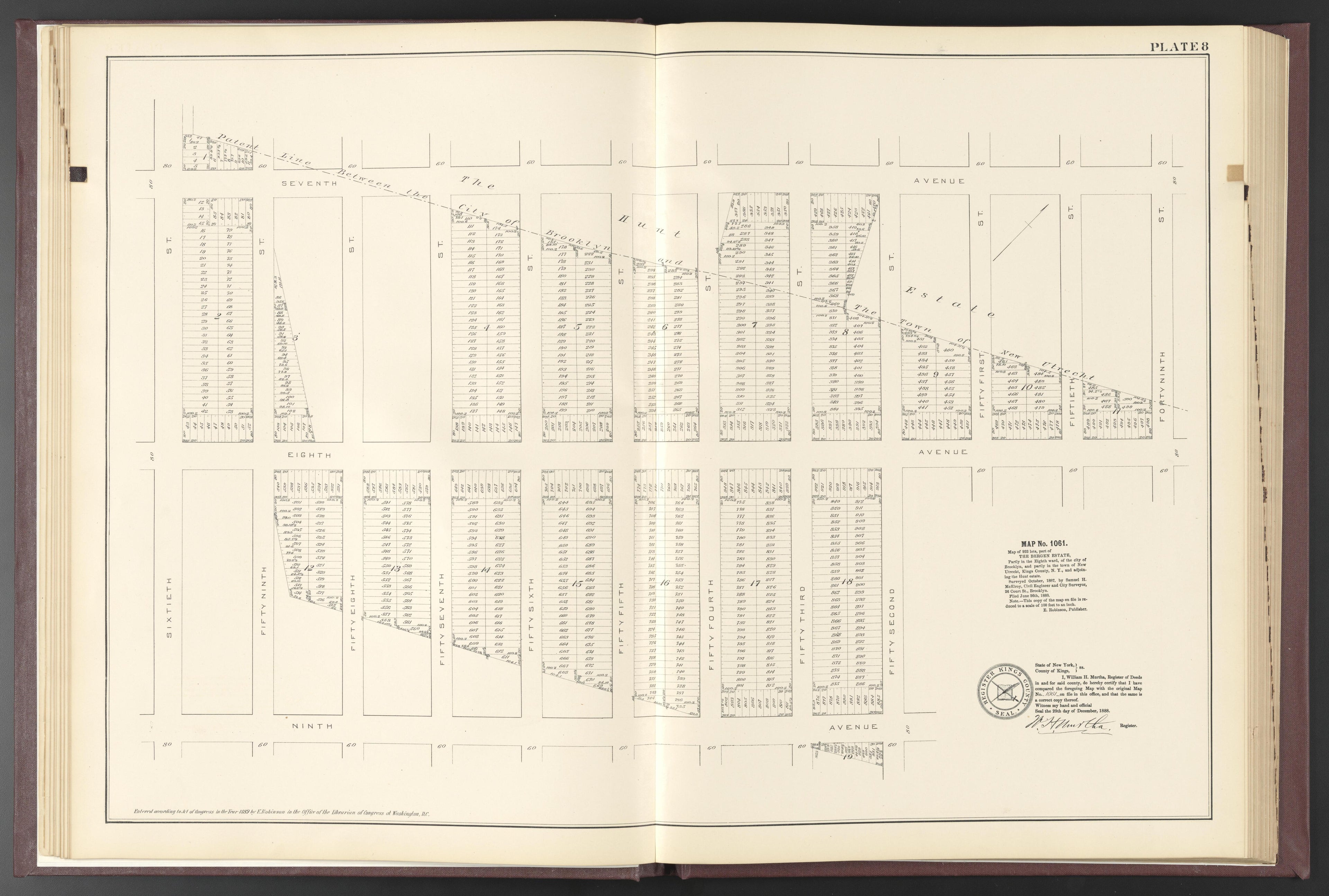Image 57 of ..Iimportant Maps of Wards...of Brooklyn...Kings County, NY from Certified Copies of Important Maps of Wards 8, 17, 18, 22, 23, 24, and 25 City of Brooklyn, Filed In the Office of Register Kings County, New York 1889 by Relic Map Company