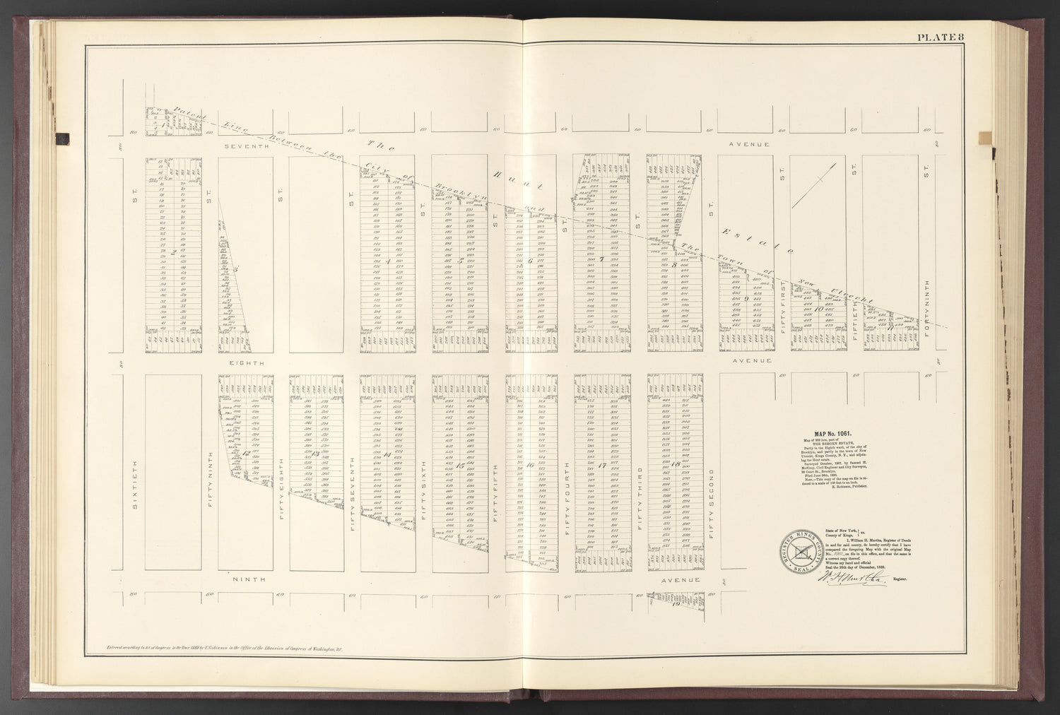 Image 11 of ..Iimportant Maps of Wards...of Brooklyn...Kings County, NY from Certified Copies of Important Maps of Wards 8, 17, 18, 22, 23, 24, and 25 City of Brooklyn, Filed In the Office of Register Kings County, New York 1889 by Relic Map Company