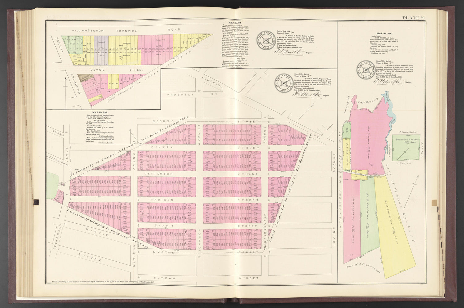 Image 78 of ..Iimportant Maps of Wards...of Brooklyn...Kings County, NY from Certified Copies of Important Maps of Wards 8, 17, 18, 22, 23, 24, and 25 City of Brooklyn, Filed In the Office of Register Kings County, New York 1889 by Relic Map Company