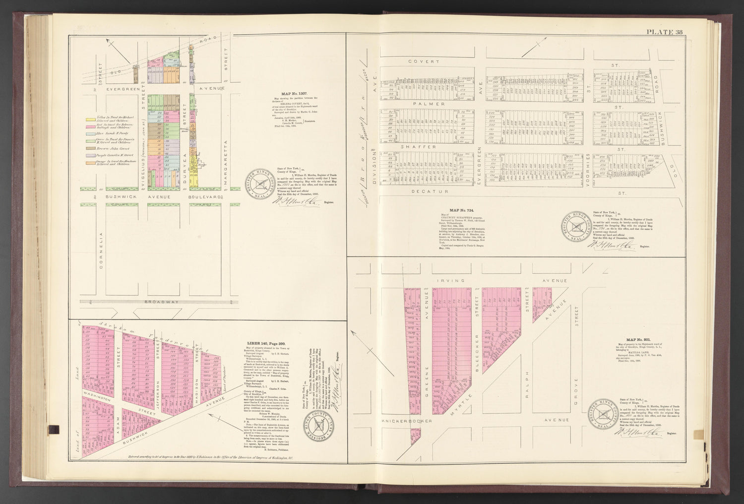 Image 87 of ..Iimportant Maps of Wards...of Brooklyn...Kings County, NY from Certified Copies of Important Maps of Wards 8, 17, 18, 22, 23, 24, and 25 City of Brooklyn, Filed In the Office of Register Kings County, New York 1889 by Relic Map Company