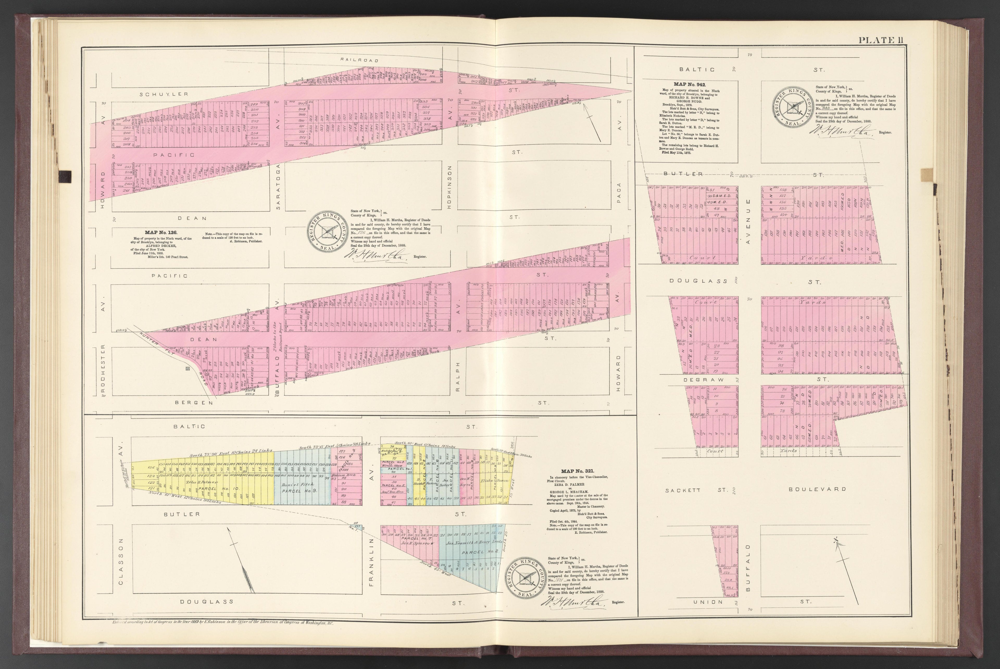 Image 14 of ..Iimportant Maps of Wards...of Brooklyn...Kings County, NY from Certified Copies of Important Maps of Wards 8, 17, 18, 22, 23, 24, and 25 City of Brooklyn, Filed In the Office of Register Kings County, New York 1889 by Relic Map Company