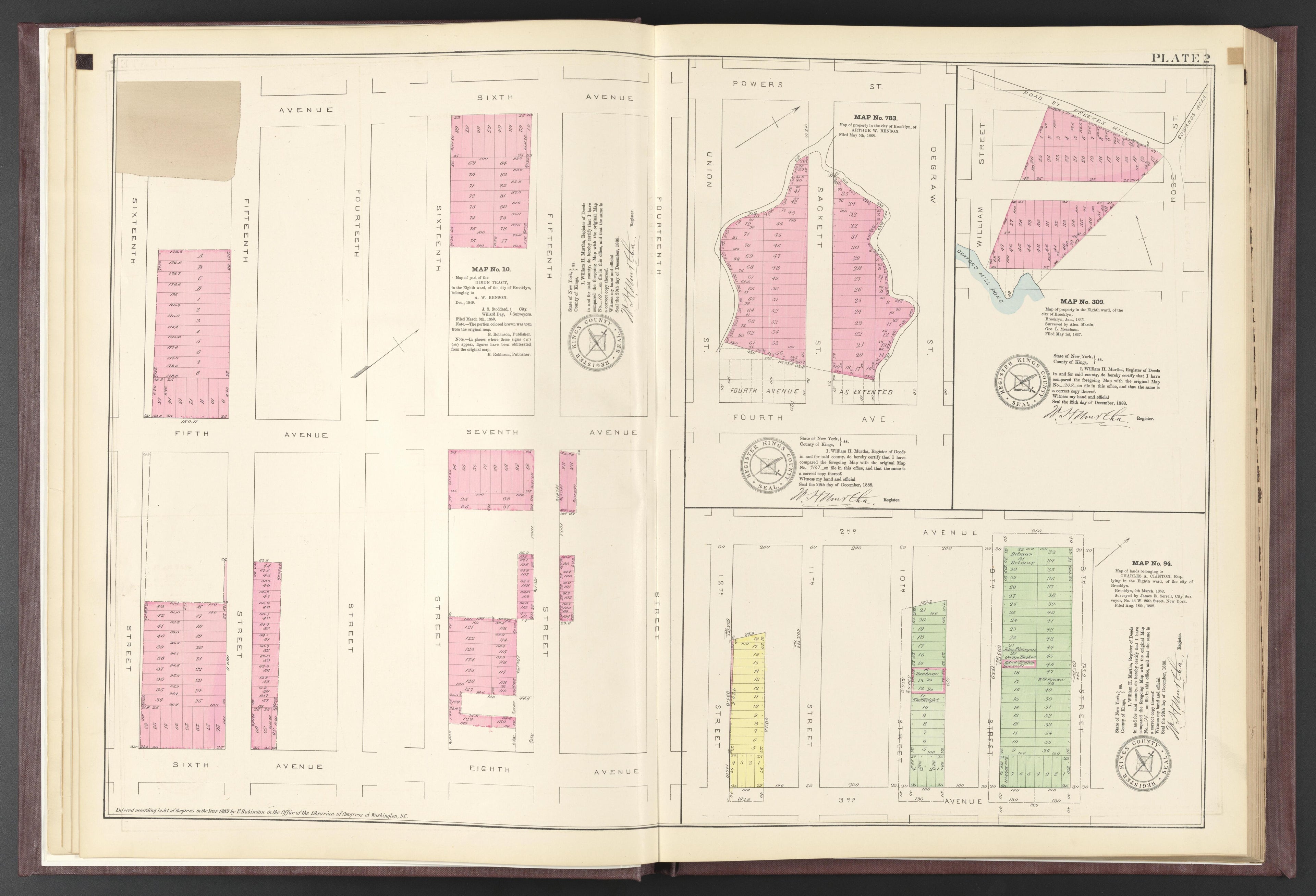 Image 51 of ..Iimportant Maps of Wards...of Brooklyn...Kings County, NY from Certified Copies of Important Maps of Wards 8, 17, 18, 22, 23, 24, and 25 City of Brooklyn, Filed In the Office of Register Kings County, New York 1889 by Relic Map Company