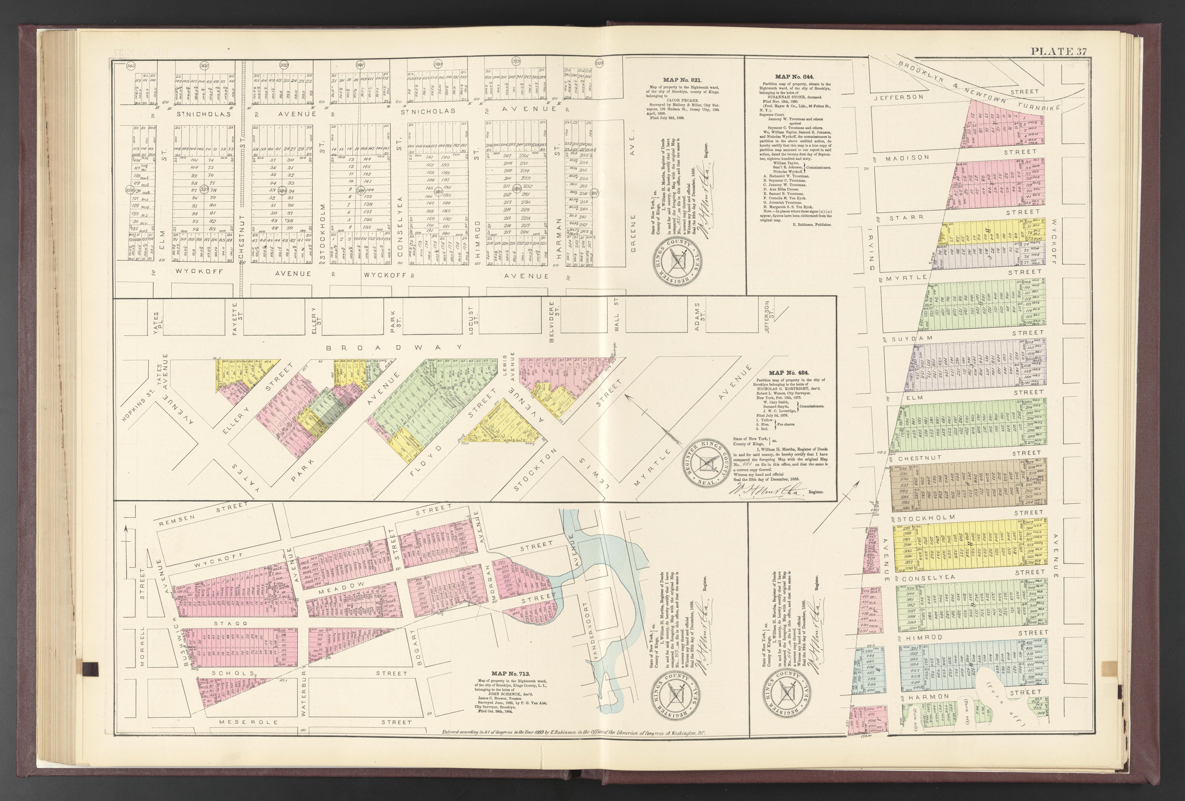 Image 86 of ..Iimportant Maps of Wards...of Brooklyn...Kings County, NY from Certified Copies of Important Maps of Wards 8, 17, 18, 22, 23, 24, and 25 City of Brooklyn, Filed In the Office of Register Kings County, New York 1889 by Relic Map Company