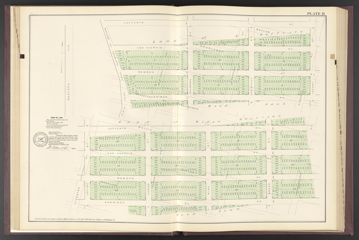 Image 13 of ..Iimportant Maps of Wards...of Brooklyn...Kings County, NY from Certified Copies of Important Maps of Wards 8, 17, 18, 22, 23, 24, and 25 City of Brooklyn, Filed In the Office of Register Kings County, New York 1889 by Relic Map Company