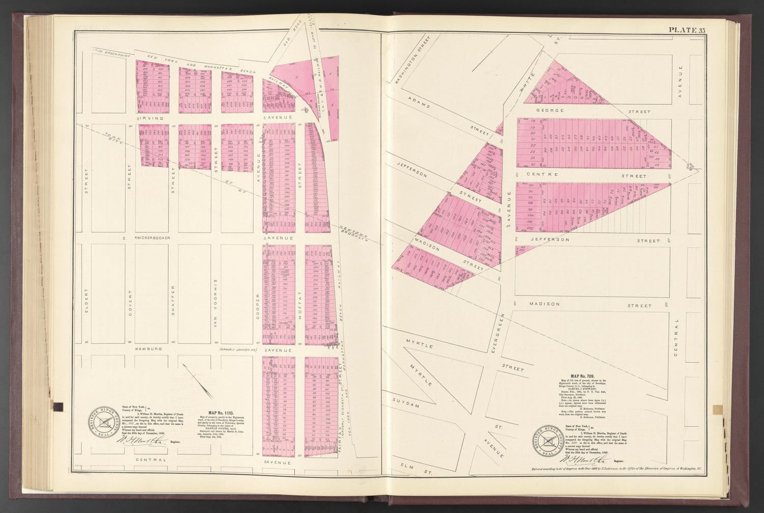 Image 38 of ..Iimportant Maps of Wards...of Brooklyn...Kings County, NY from Certified Copies of Important Maps of Wards 8, 17, 18, 22, 23, 24, and 25 City of Brooklyn, Filed In the Office of Register Kings County, New York 1889 by Relic Map Company
