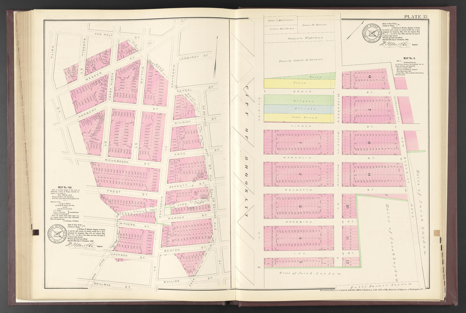 Image 82 of ..Iimportant Maps of Wards...of Brooklyn...Kings County, NY from Certified Copies of Important Maps of Wards 8, 17, 18, 22, 23, 24, and 25 City of Brooklyn, Filed In the Office of Register Kings County, New York 1889 by Relic Map Company