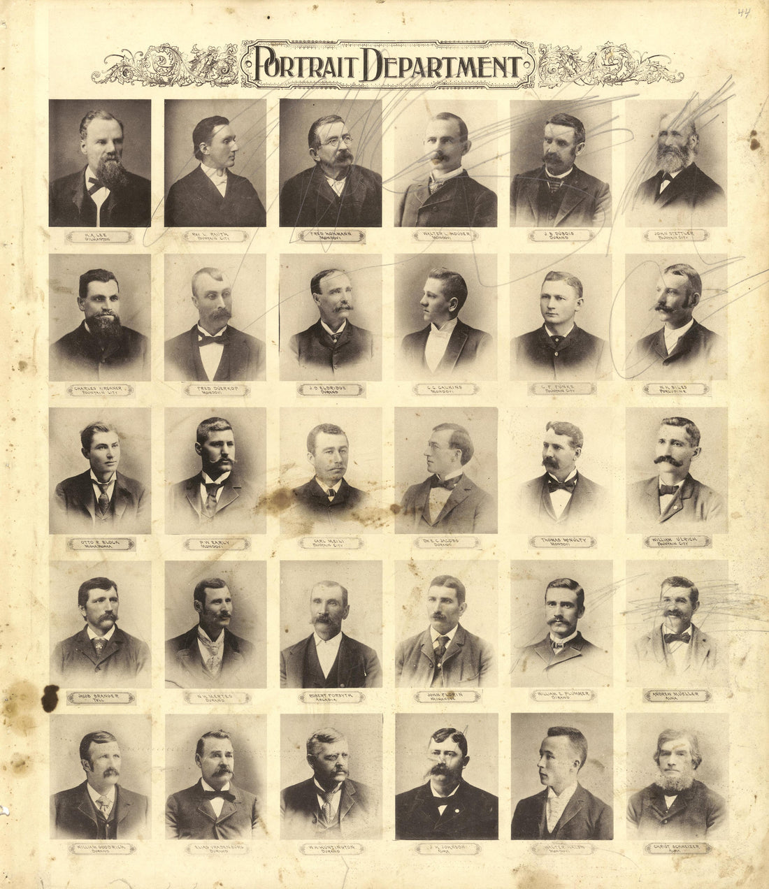 Portrait Department from Standard Atlas of Buffalo and Pepin Counties, Wisconsin : Including a Plat Book of the Villages, Cities and Townships of the County, Map of the State, United States and World : Farmers … 1896 by Relic Map Company