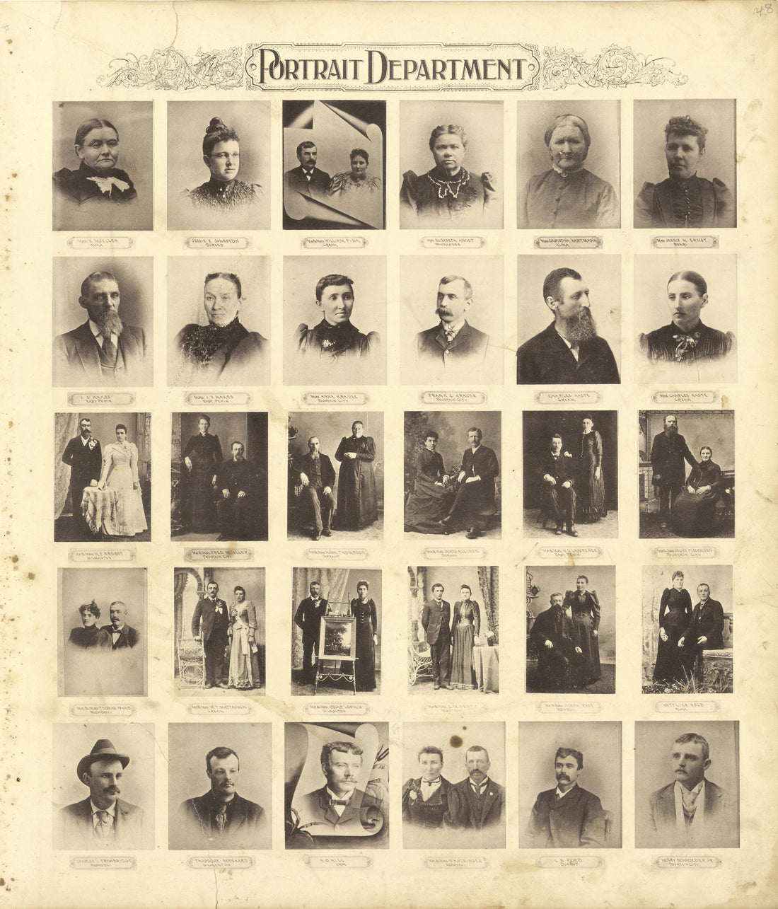 Portrait Department - Continued from Standard Atlas of Buffalo and Pepin Counties, Wisconsin : Including a Plat Book of the Villages, Cities and Townships of the County, Map of the State, United States and World : Farmers … 1896 by Relic Map Company