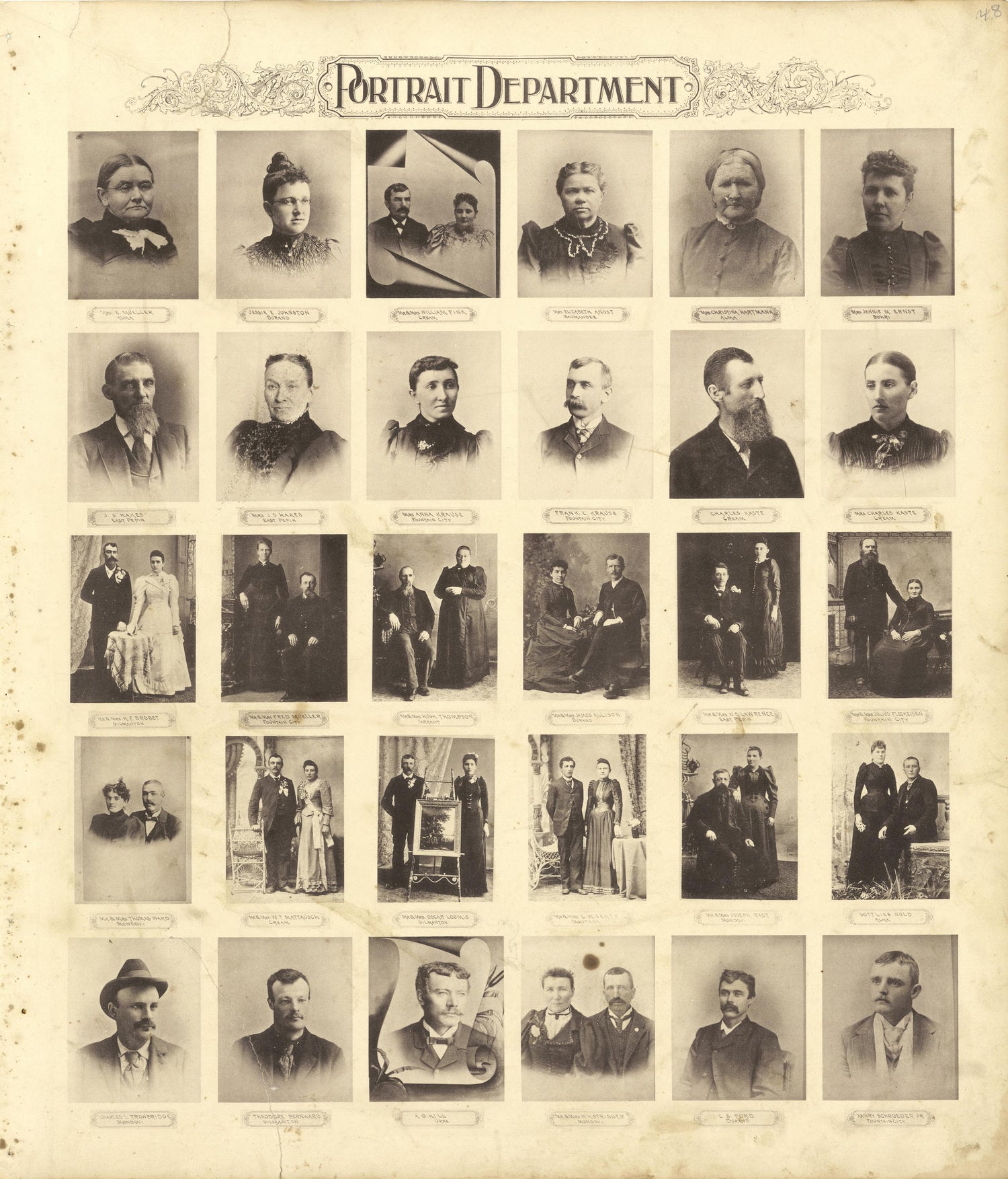 Portrait Department - Continued from Standard Atlas of Buffalo and Pepin Counties, Wisconsin : Including a Plat Book of the Villages, Cities and Townships of the County, Map of the State, United States and World : Farmers … 1896 by Relic Map Company