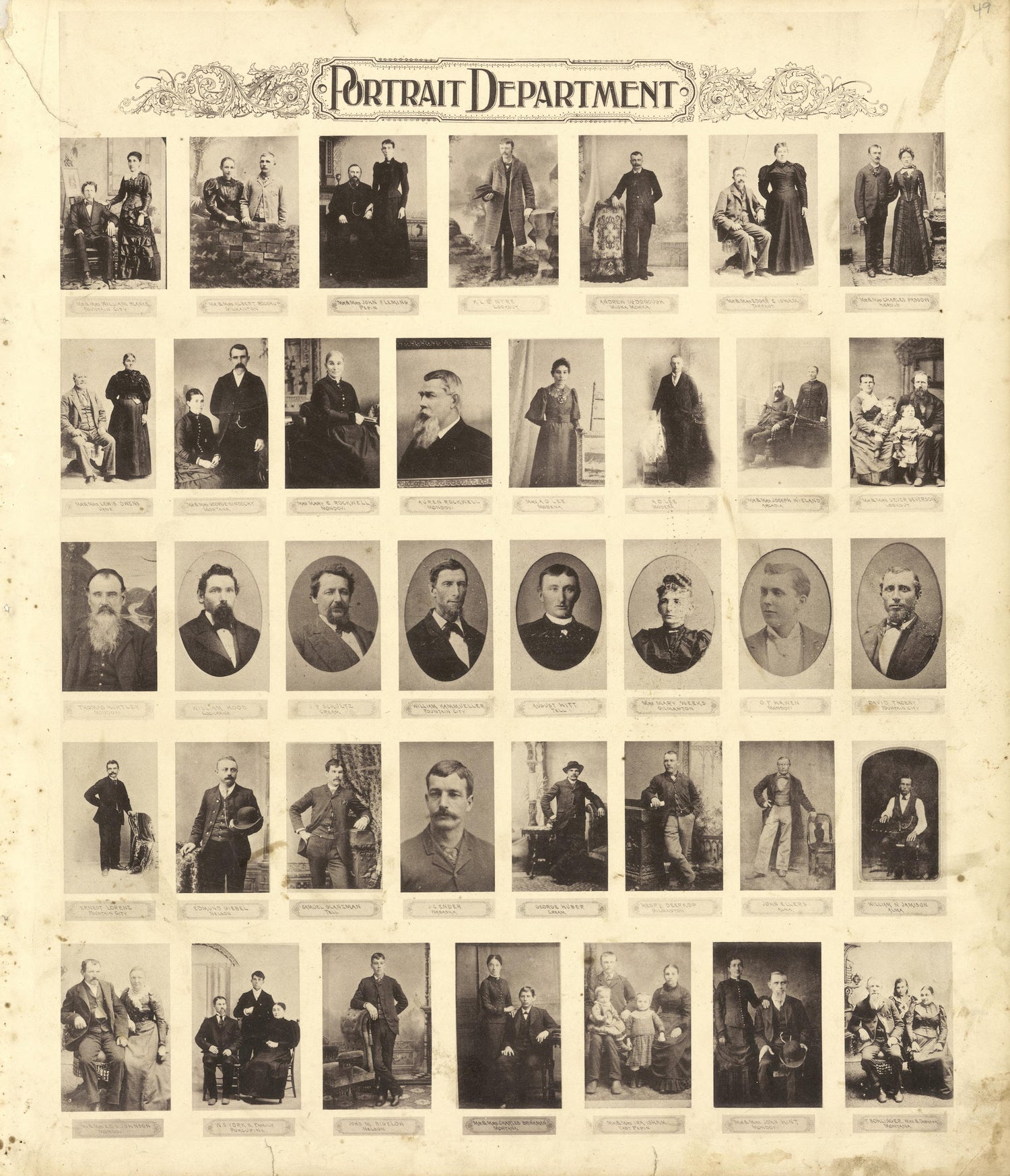 Portrait Department - Continued from Standard Atlas of Buffalo and Pepin Counties, Wisconsin : Including a Plat Book of the Villages, Cities and Townships of the County, Map of the State, United States and World : Farmers … 1896 by Relic Map Company