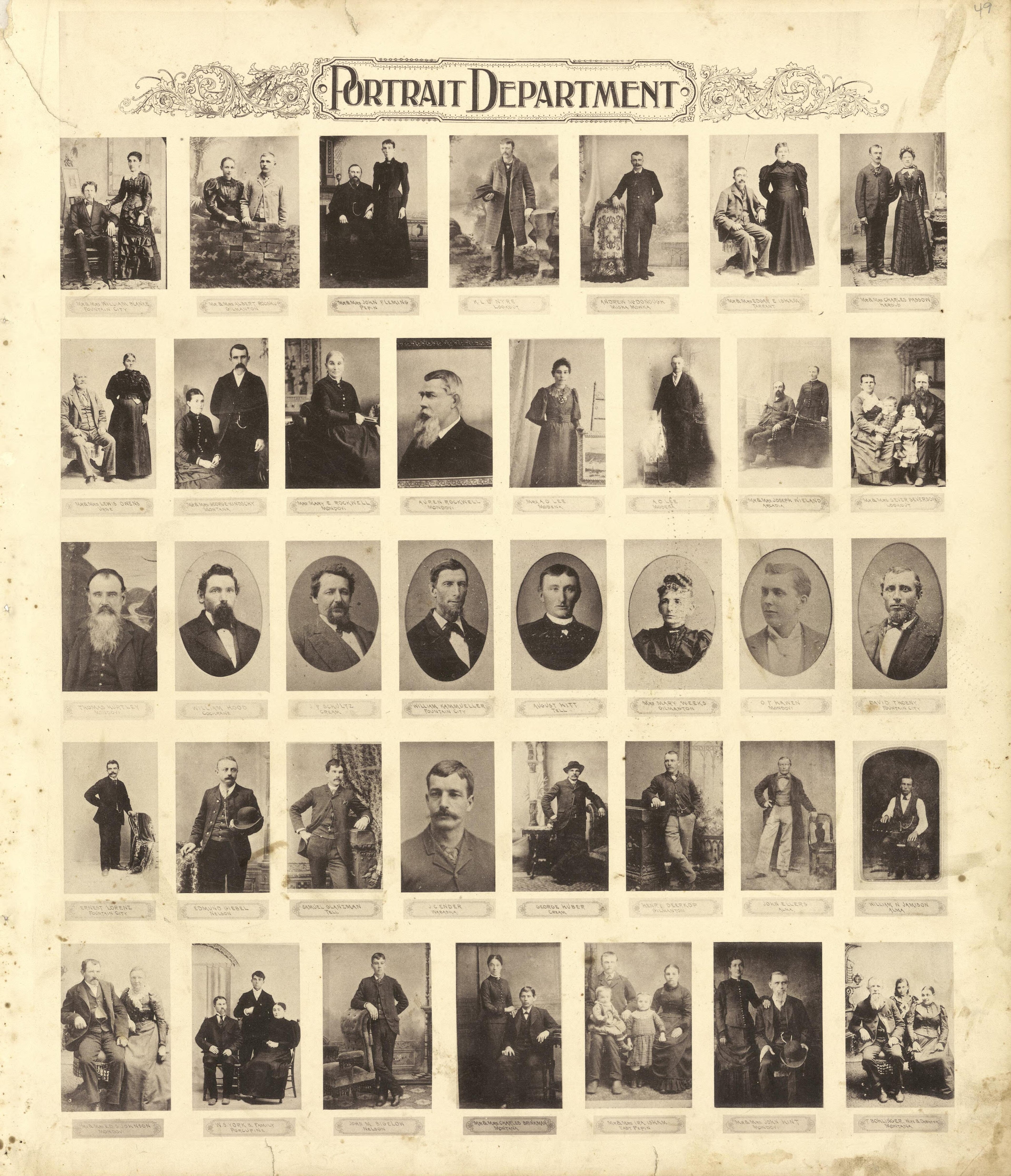 Portrait Department - Continued from Standard Atlas of Buffalo and Pepin Counties, Wisconsin : Including a Plat Book of the Villages, Cities and Townships of the County, Map of the State, United States and World : Farmers … 1896 by Relic Map Company