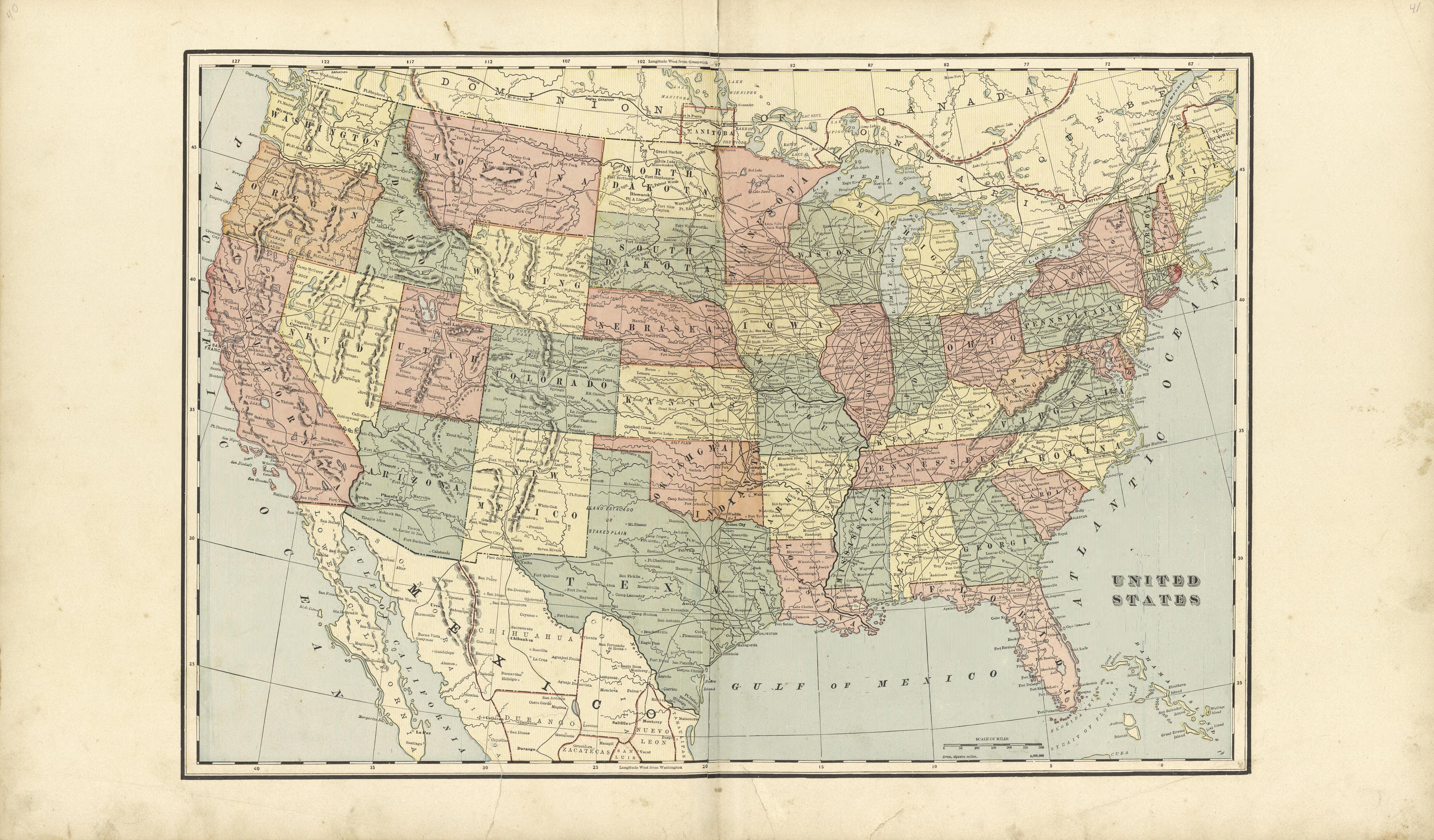 Map of the United States from Standard Atlas of Buffalo and Pepin Counties, Wisconsin : Including a Plat Book of the Villages, Cities and Townships of the County, Map of the State, United States and World : Farmers … 1896 by Relic Map Company