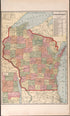 Wisconsin from Standard Atlas of Pierce County, Wisconsin : Including a Plat Book of the Villages, Cities and Townships of the County, Map of the State, United States and World : Patrons Directory, Reference … 1908 by Relic Map Company