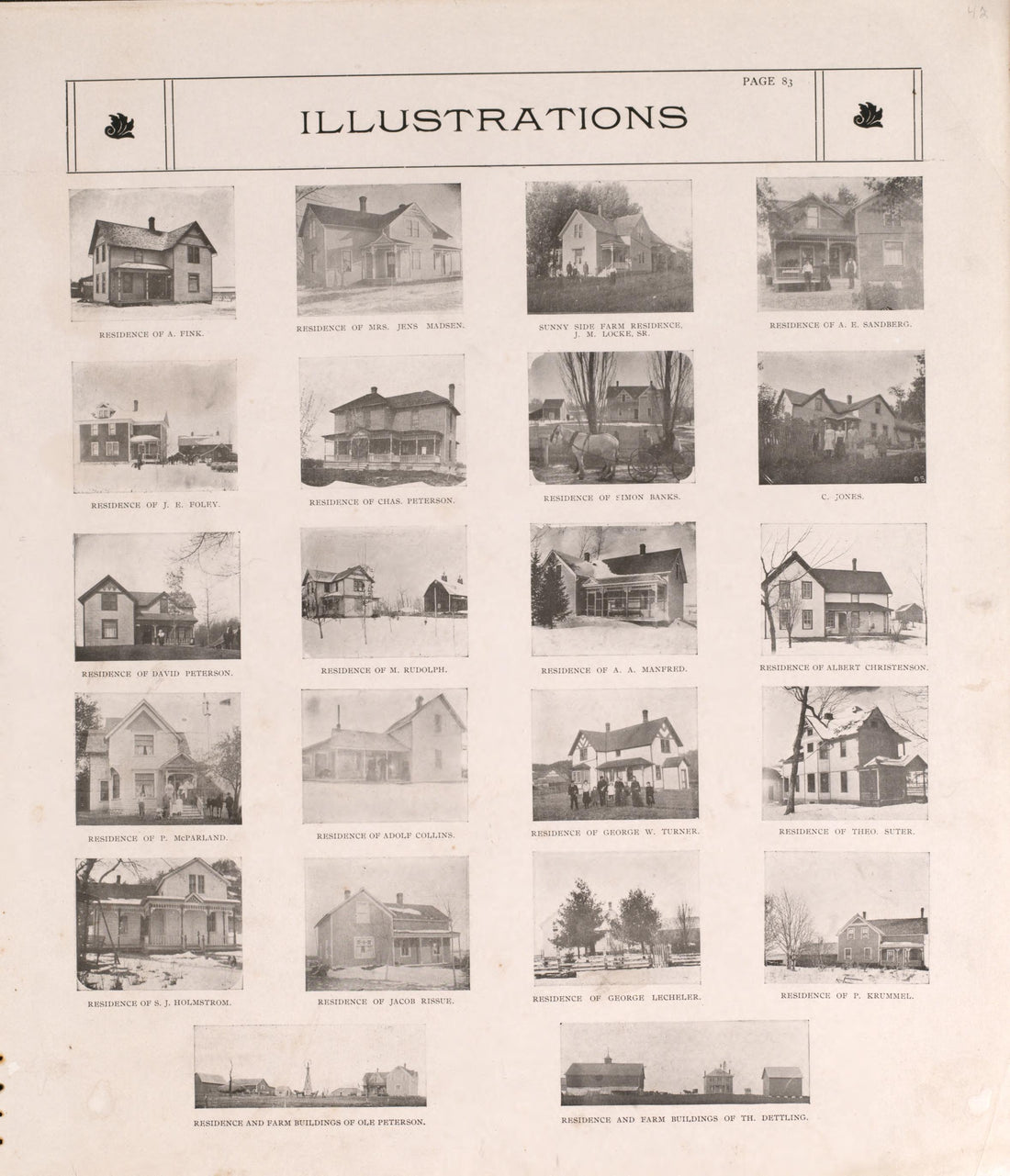 Views of Residences from Standard Atlas of Pierce County, Wisconsin : Including a Plat Book of the Villages, Cities and Townships of the County, Map of the State, United States and World : Patrons Directory, Reference … 1908 by Relic Map Company