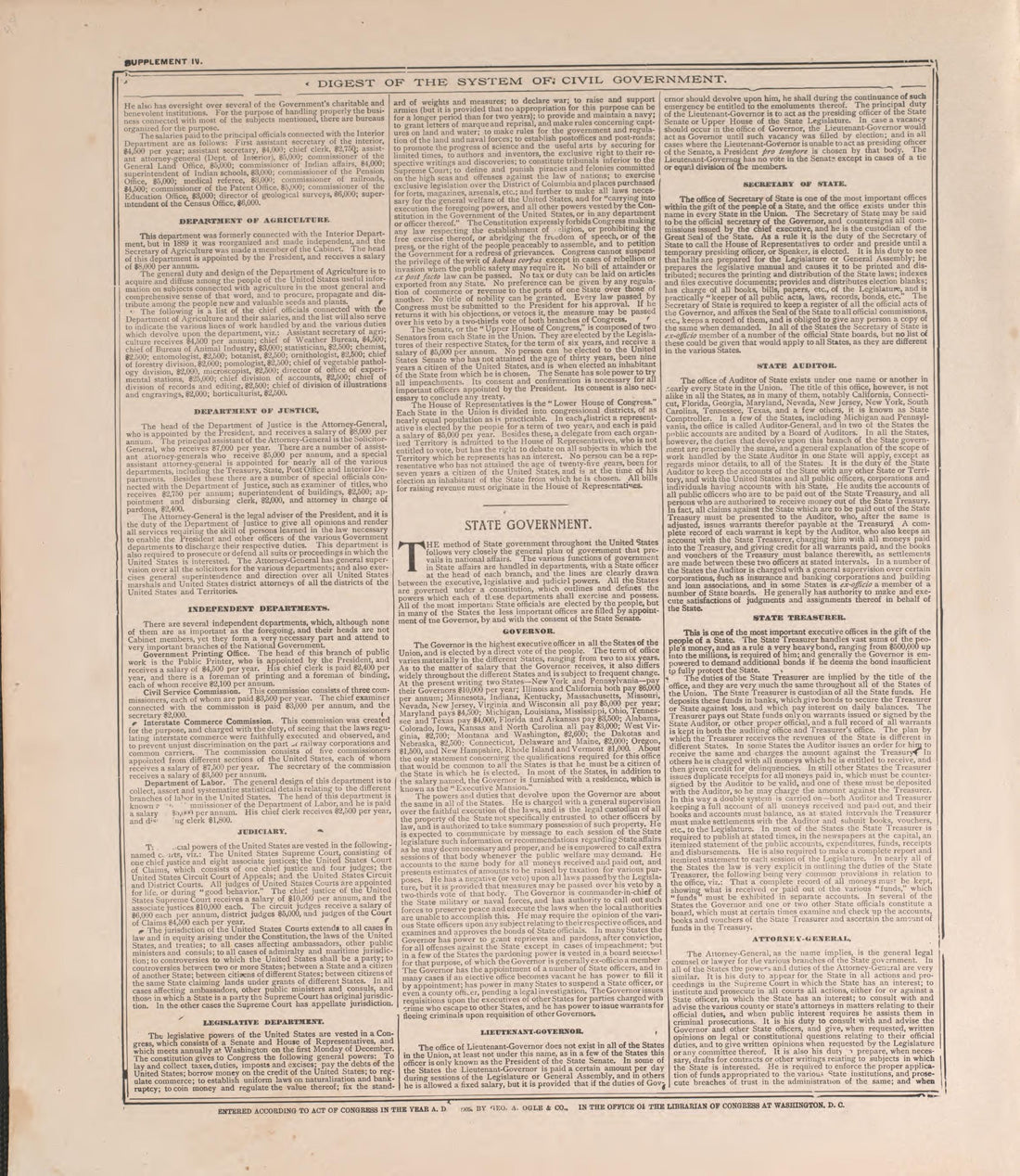 Digest of the System of Civil Government--2 from Standard Atlas of Pierce County, Wisconsin : Including a Plat Book of the Villages, Cities and Townships of the County, Map of the State, United States and World : Patrons Directory, Reference … 1908 by Relic Map Company