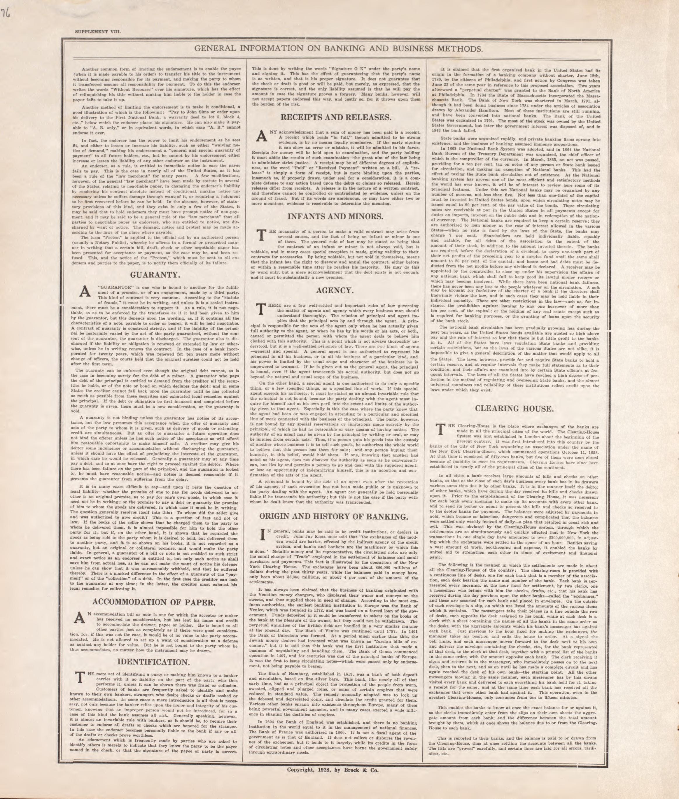 General Information On Banking and Business Methods - 2 from Standard Atlas of Tazewell County, Illinois : Including a Plat Book of the Villages, Cities and Townships of the County, Map of the State, United States and World : Patrons Directory, Refere... by Relic Map Company