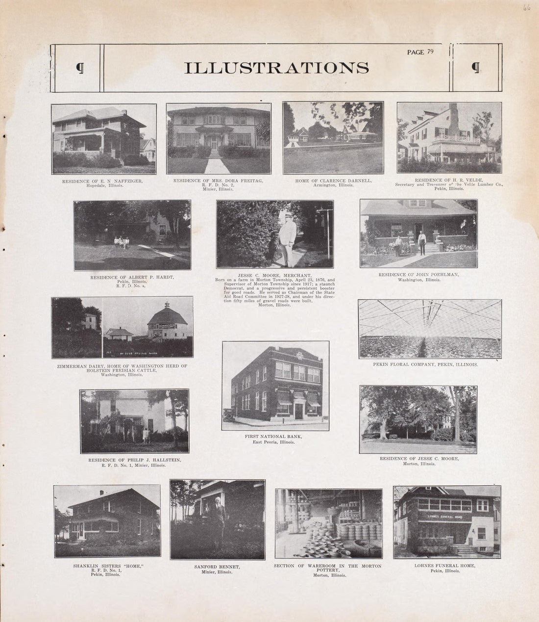 Illustrations - 4 from Standard Atlas of Tazewell County, Illinois : Including a Plat Book of the Villages, Cities and Townships of the County, Map of the State, United States and World : Patrons Directory, Reference … 1929 by Relic Map Company