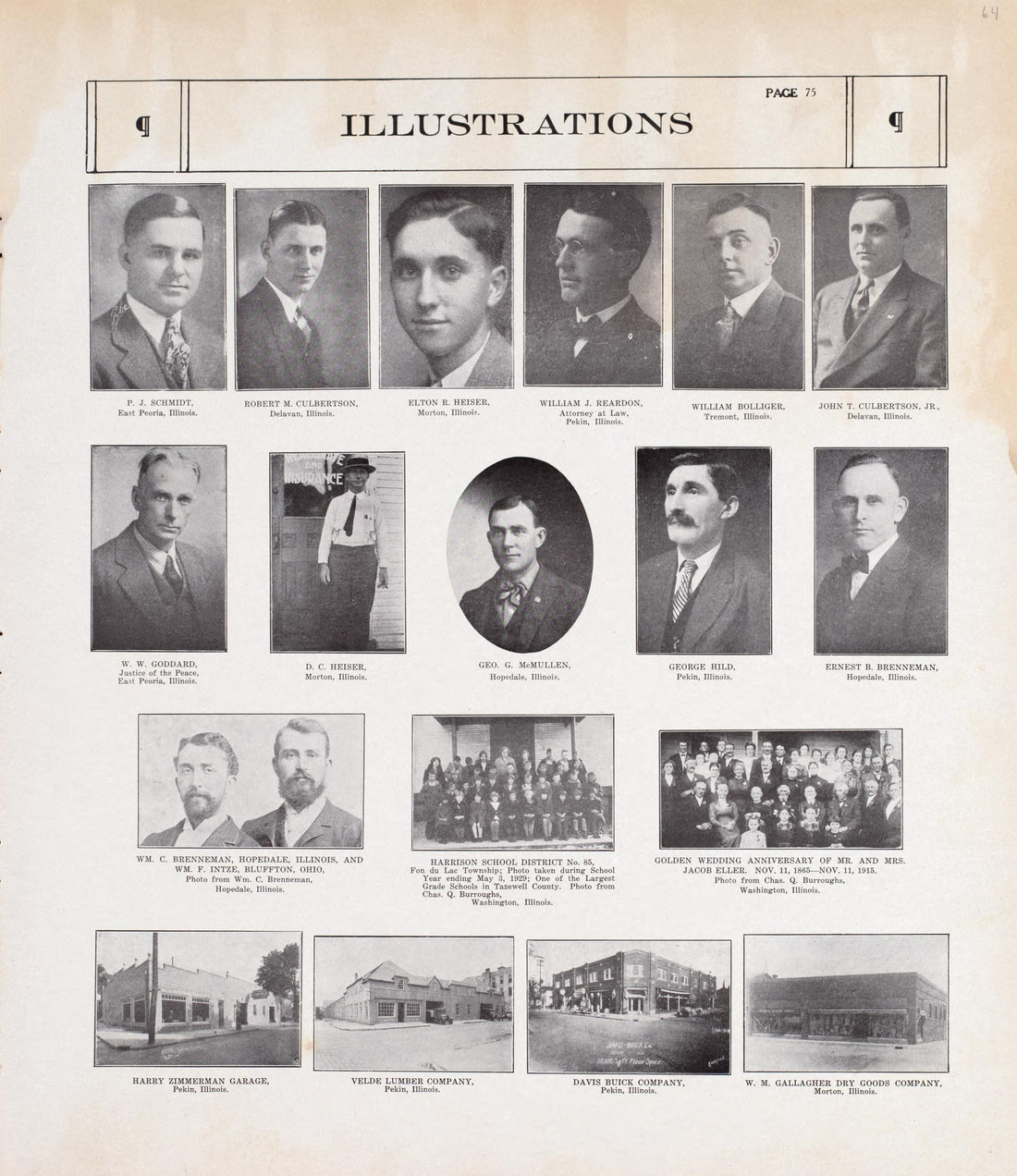 Illustrations - 2 from Standard Atlas of Tazewell County, Illinois : Including a Plat Book of the Villages, Cities and Townships of the County, Map of the State, United States and World : Patrons Directory, Reference … 1929 by Relic Map Company