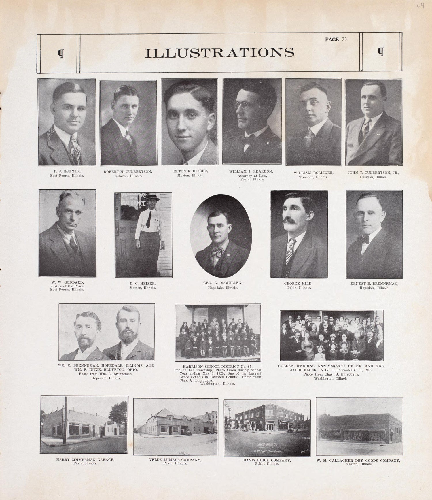 Illustrations - 2 from Standard Atlas of Tazewell County, Illinois : Including a Plat Book of the Villages, Cities and Townships of the County, Map of the State, United States and World : Patrons Directory, Reference … 1929 by Relic Map Company