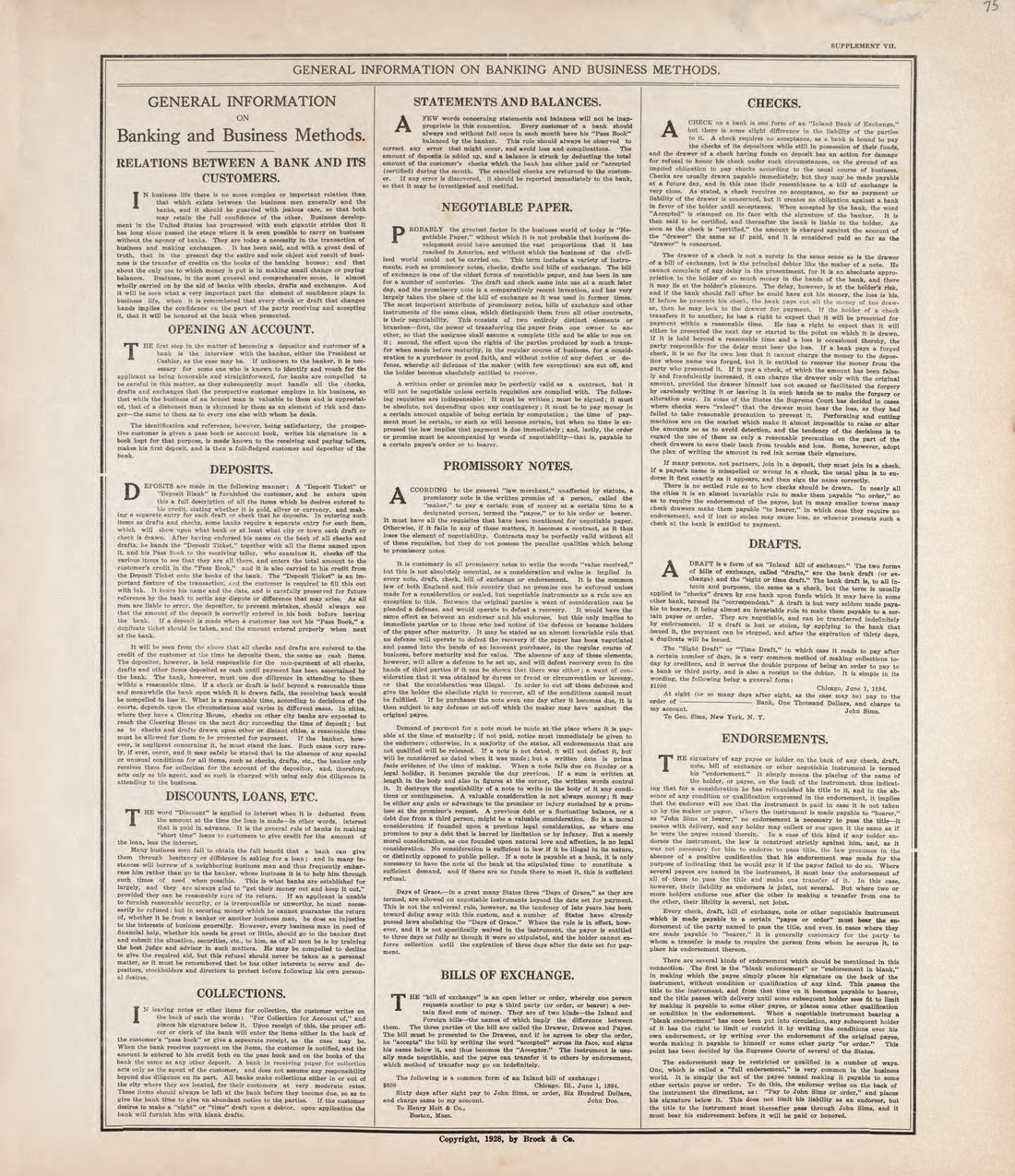 General Information On Banking and Business Methods from Standard Atlas of Tazewell County, Illinois : Including a Plat Book of the Villages, Cities and Townships of the County, Map of the State, United States and World : Patrons Directory, Reference ... by Relic Map Company