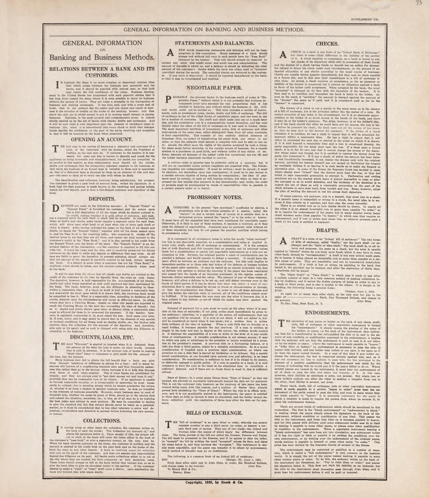 General Information On Banking and Business Methods from Standard Atlas of Tazewell County, Illinois : Including a Plat Book of the Villages, Cities and Townships of the County, Map of the State, United States and World : Patrons Directory, Reference ... by Relic Map Company